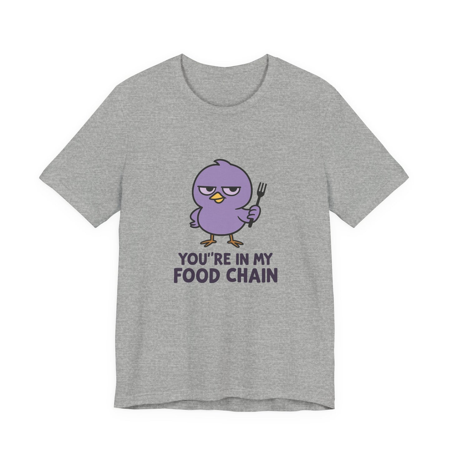 Funny Food Chain T-Shirt, Unisex Tee, Humorous Gift, Casual Wear, Bird Graphic Tee, Suitable for Birthdays, Comedy Enthusiasts
