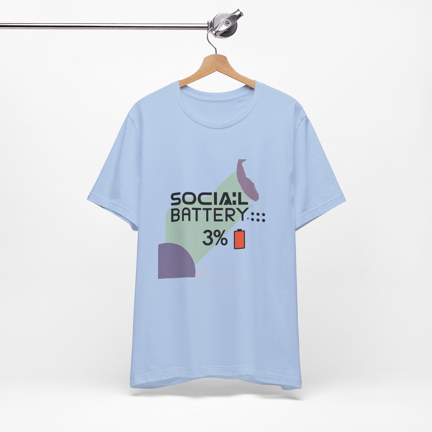 Social Battery 3% Unisex Tee, Perfect Gift for Friends, Casual Style, Graphic Tee, Party Wear, Social Media Lover Shirt