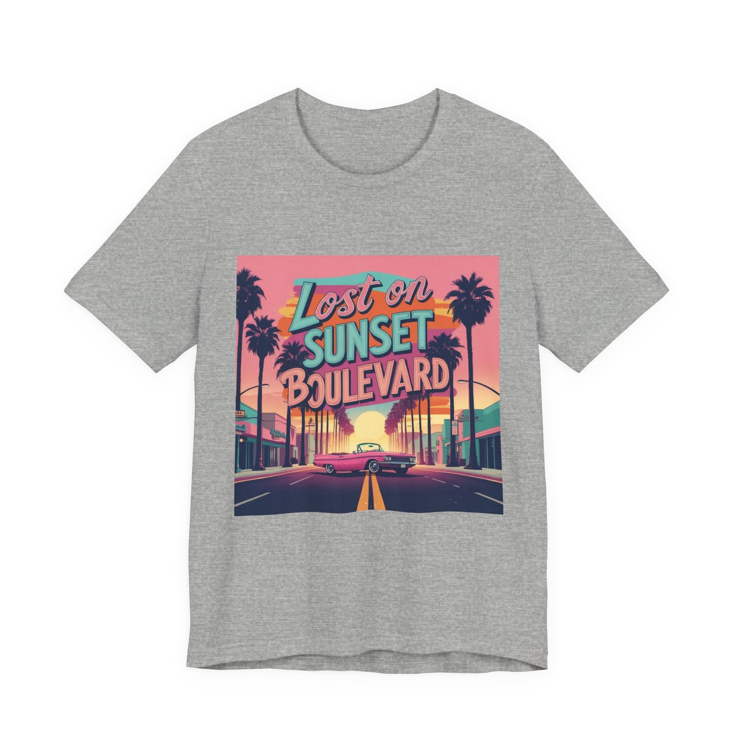 Retro Sunset Boulevard Tee - Unisex Jersey Short Sleeve T-Shirt, Vintage Vibe, Perfect for Summer, Road Trip Gift, Casual Wear, Beach Days