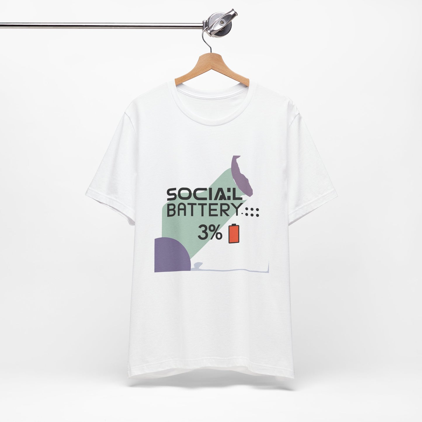 Social Battery 3% Unisex Tee, Perfect Gift for Friends, Casual Style, Graphic Tee, Party Wear, Social Media Lover Shirt