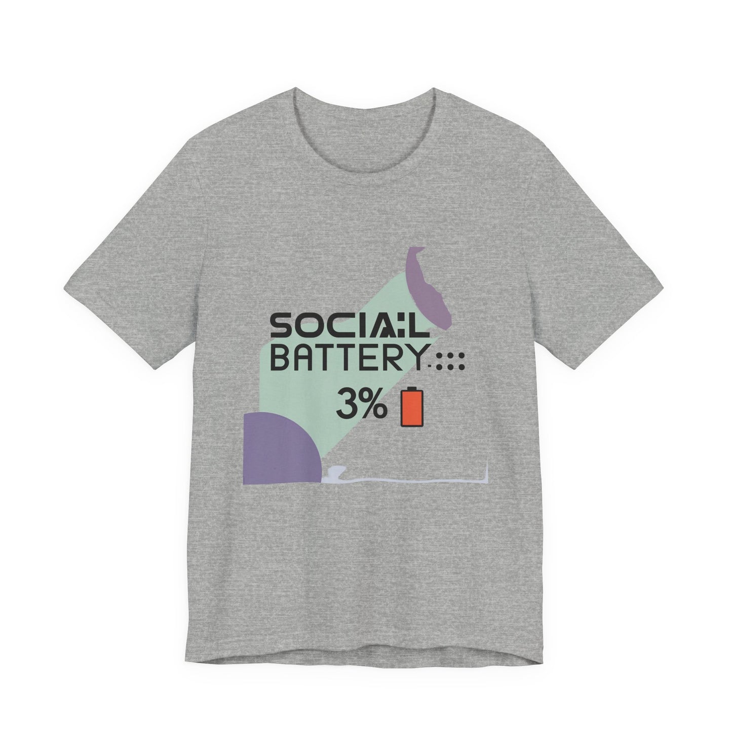 Social Battery 3% Unisex Tee, Perfect Gift for Friends, Casual Style, Graphic Tee, Party Wear, Social Media Lover Shirt