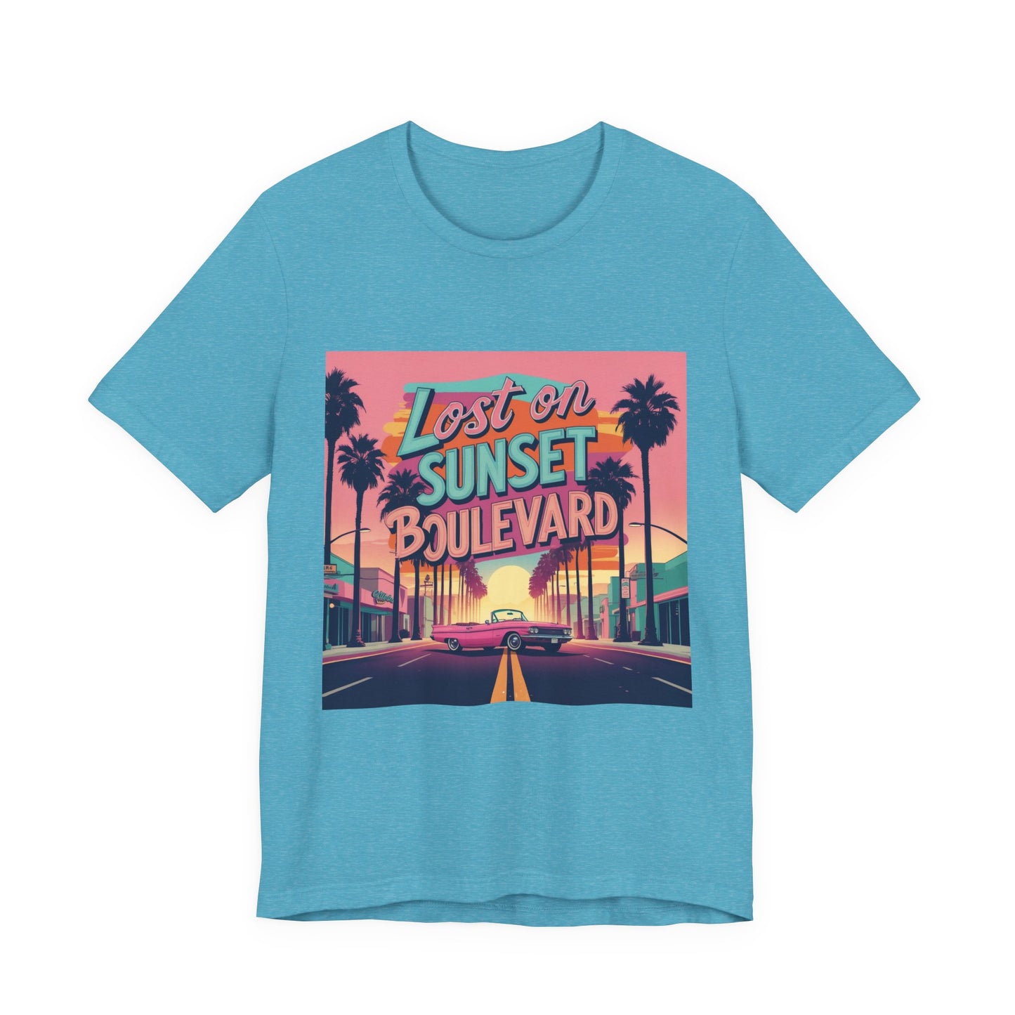 Retro Sunset Boulevard Tee - Unisex Jersey Short Sleeve T-Shirt, Vintage Vibe, Perfect for Summer, Road Trip Gift, Casual Wear, Beach Days