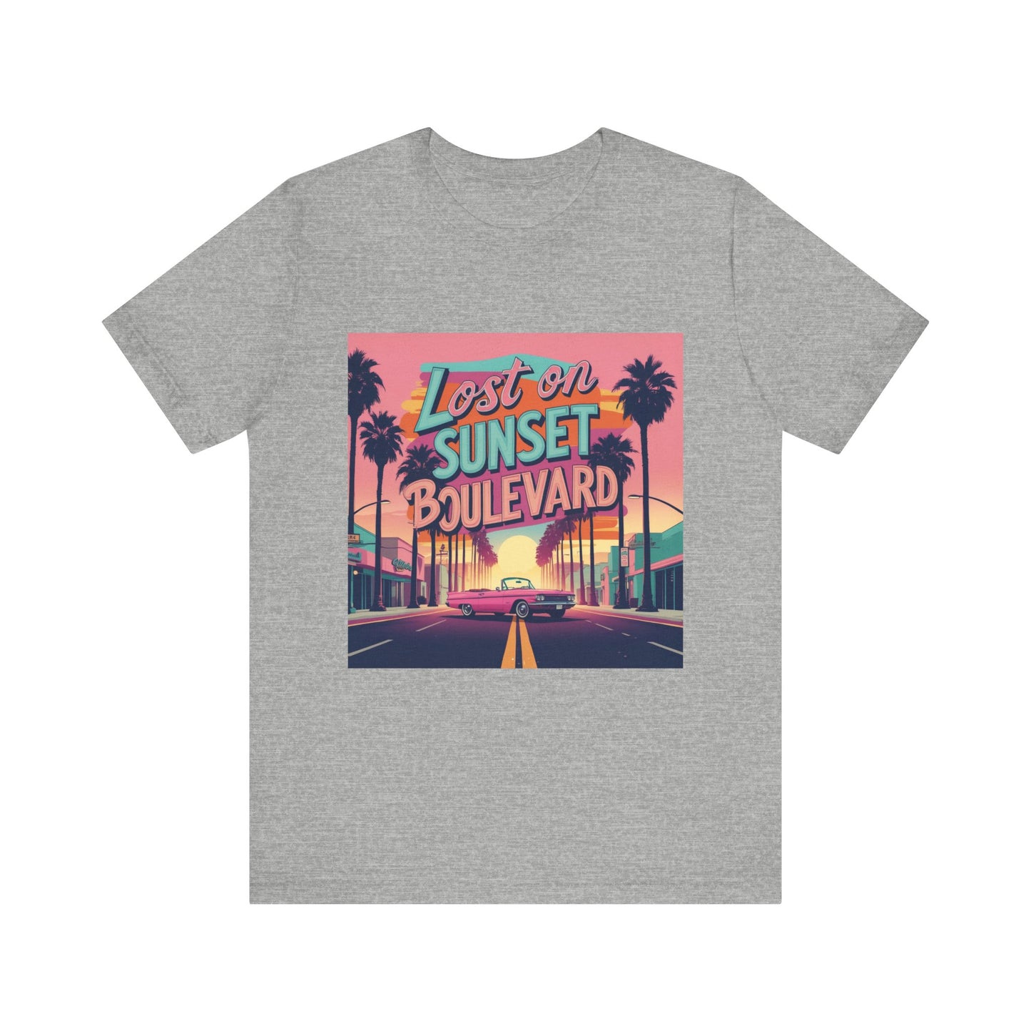 Retro Sunset Boulevard Tee - Unisex Jersey Short Sleeve T-Shirt, Vintage Vibe, Perfect for Summer, Road Trip Gift, Casual Wear, Beach Days