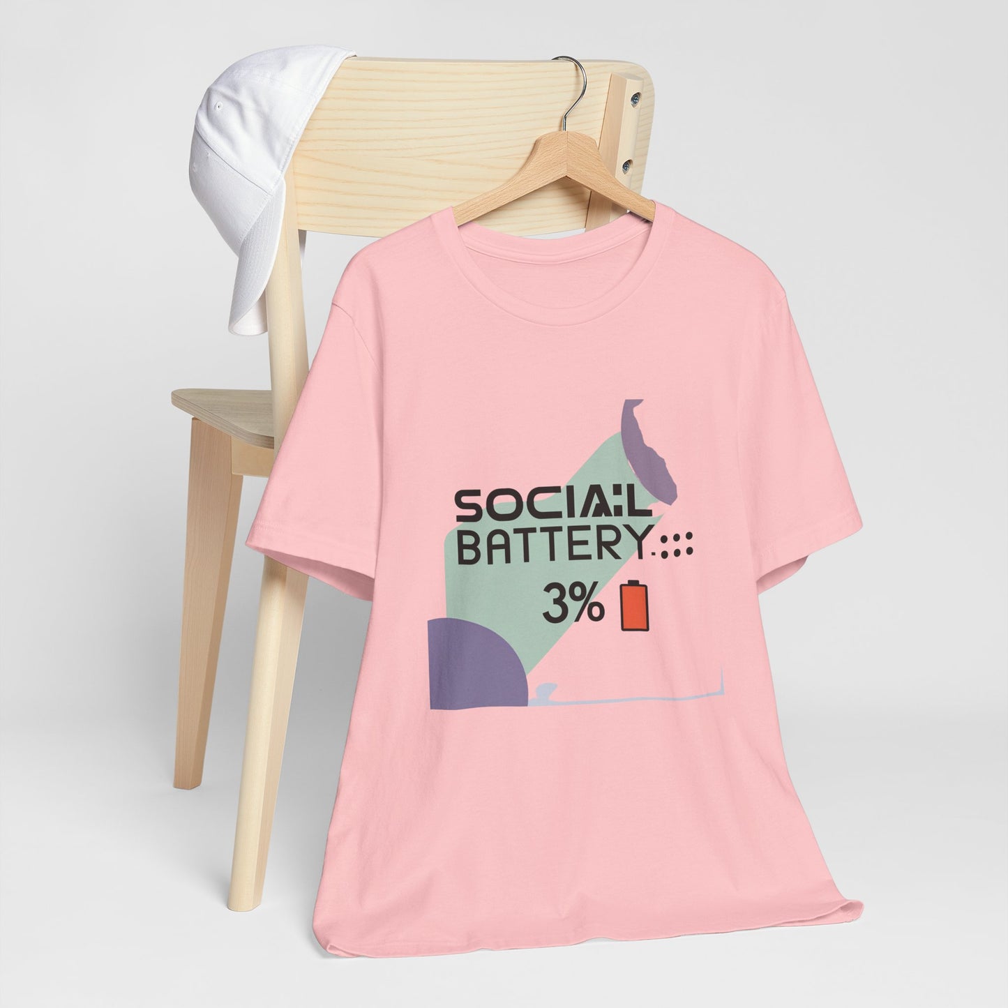 Social Battery 3% Unisex Tee, Perfect Gift for Friends, Casual Style, Graphic Tee, Party Wear, Social Media Lover Shirt