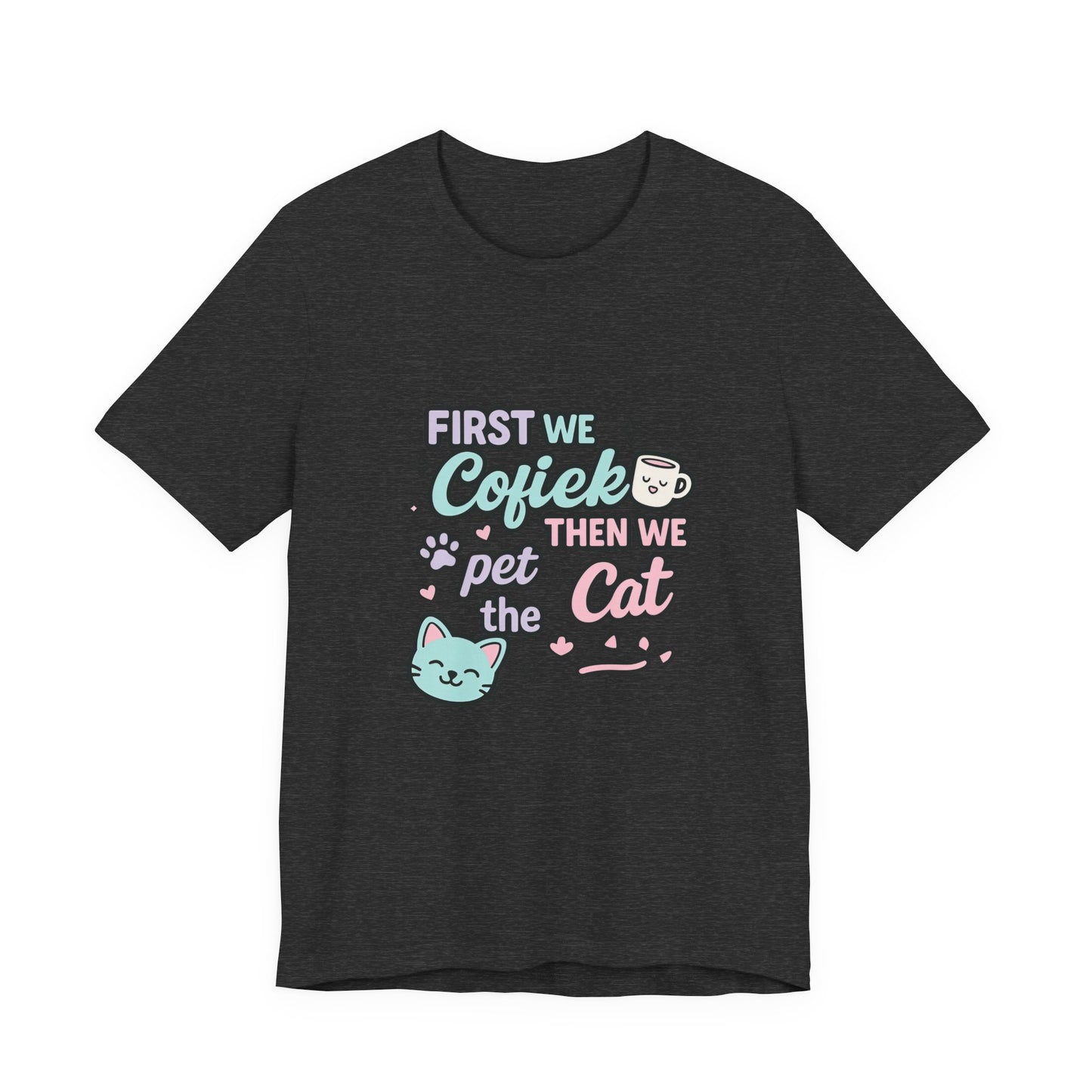 Cute Cat Lover Tee, Coffee Shirt, Pet Lover Gift, Animal Shirt, Cat Lover Apparel, Unisex T-Shirt