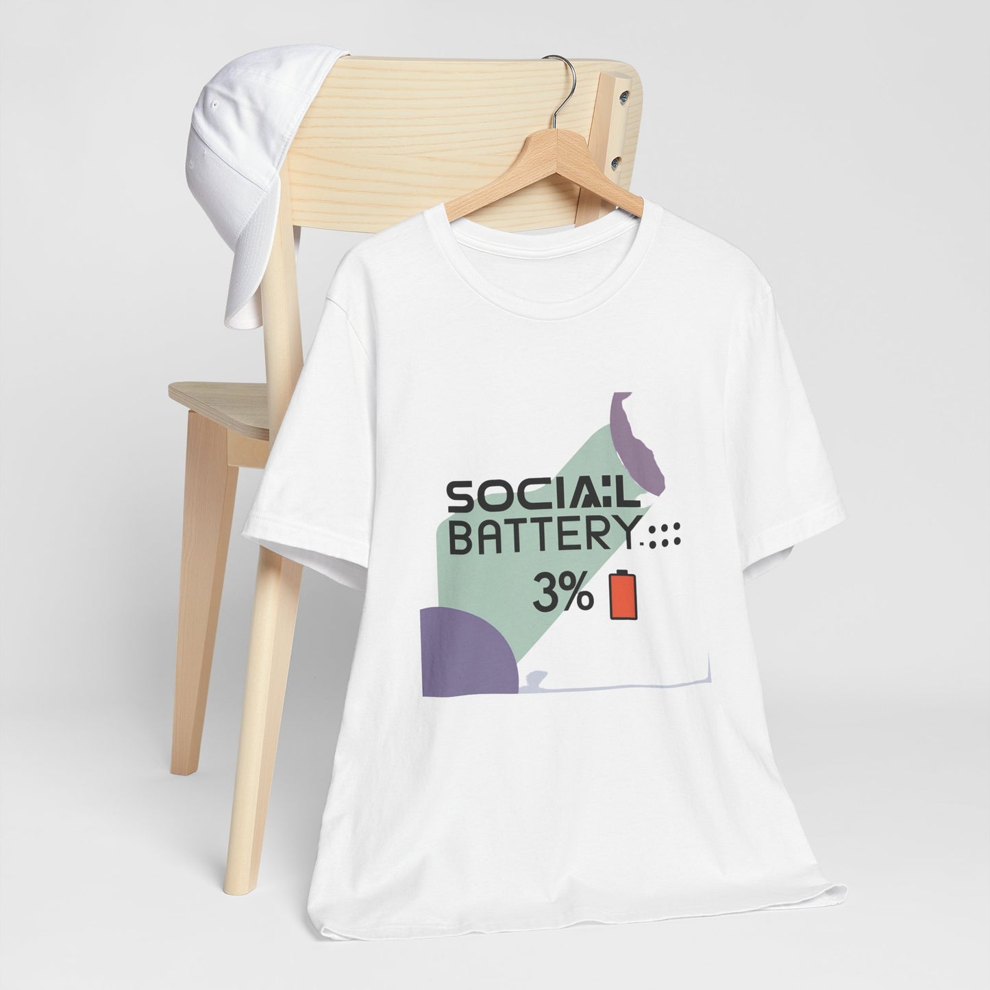 Social Battery 3% Unisex Tee, Perfect Gift for Friends, Casual Style, Graphic Tee, Party Wear, Social Media Lover Shirt