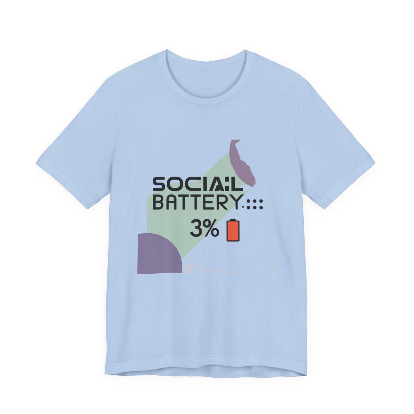 Social Battery 3% Unisex Tee, Perfect Gift for Friends, Casual Style, Graphic Tee, Party Wear, Social Media Lover Shirt