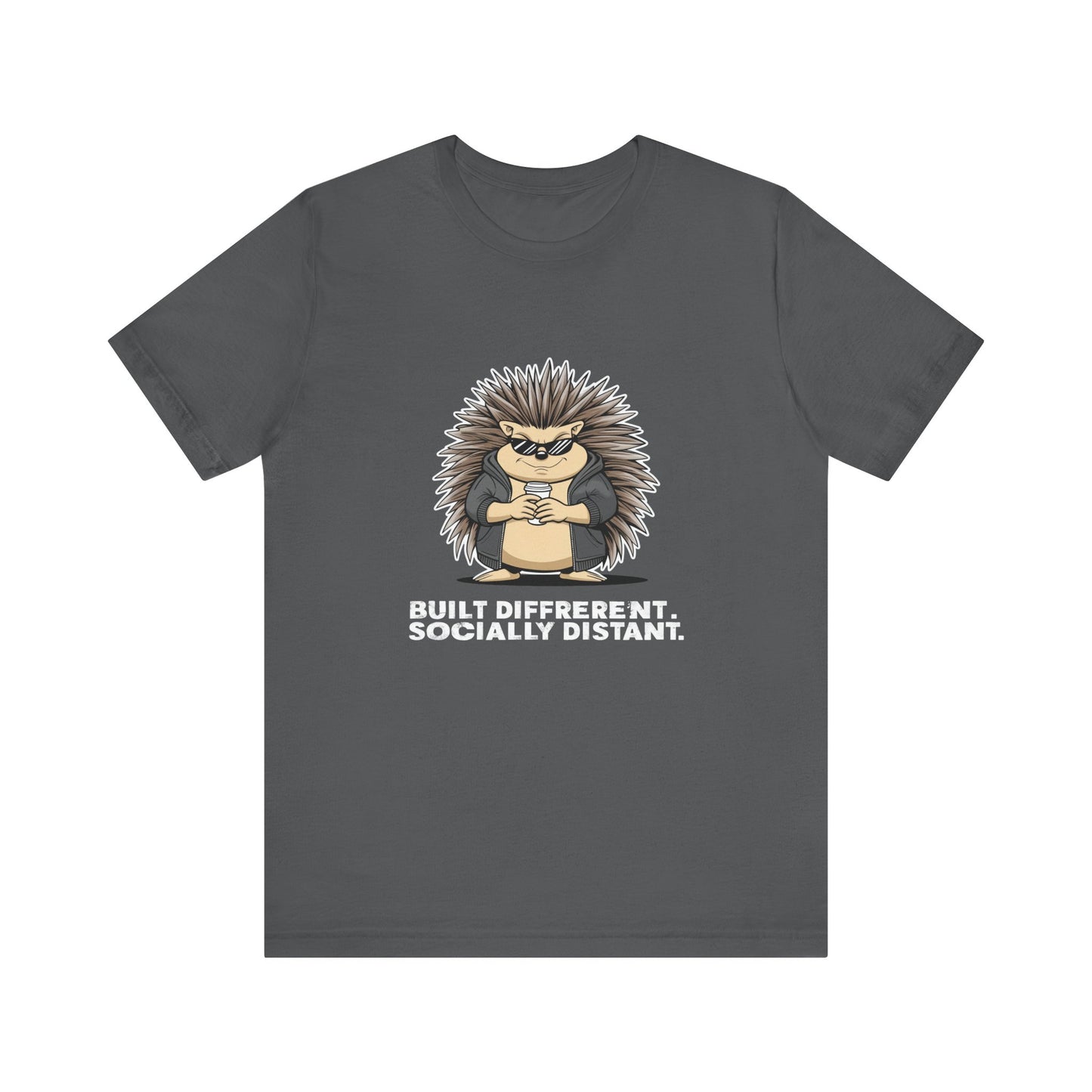 Quirky Socially Distant Tee, Graphic Tee, Casual Wear, Gift for Friends, Unisex T-Shirt, Hedgehog Humor Shirt