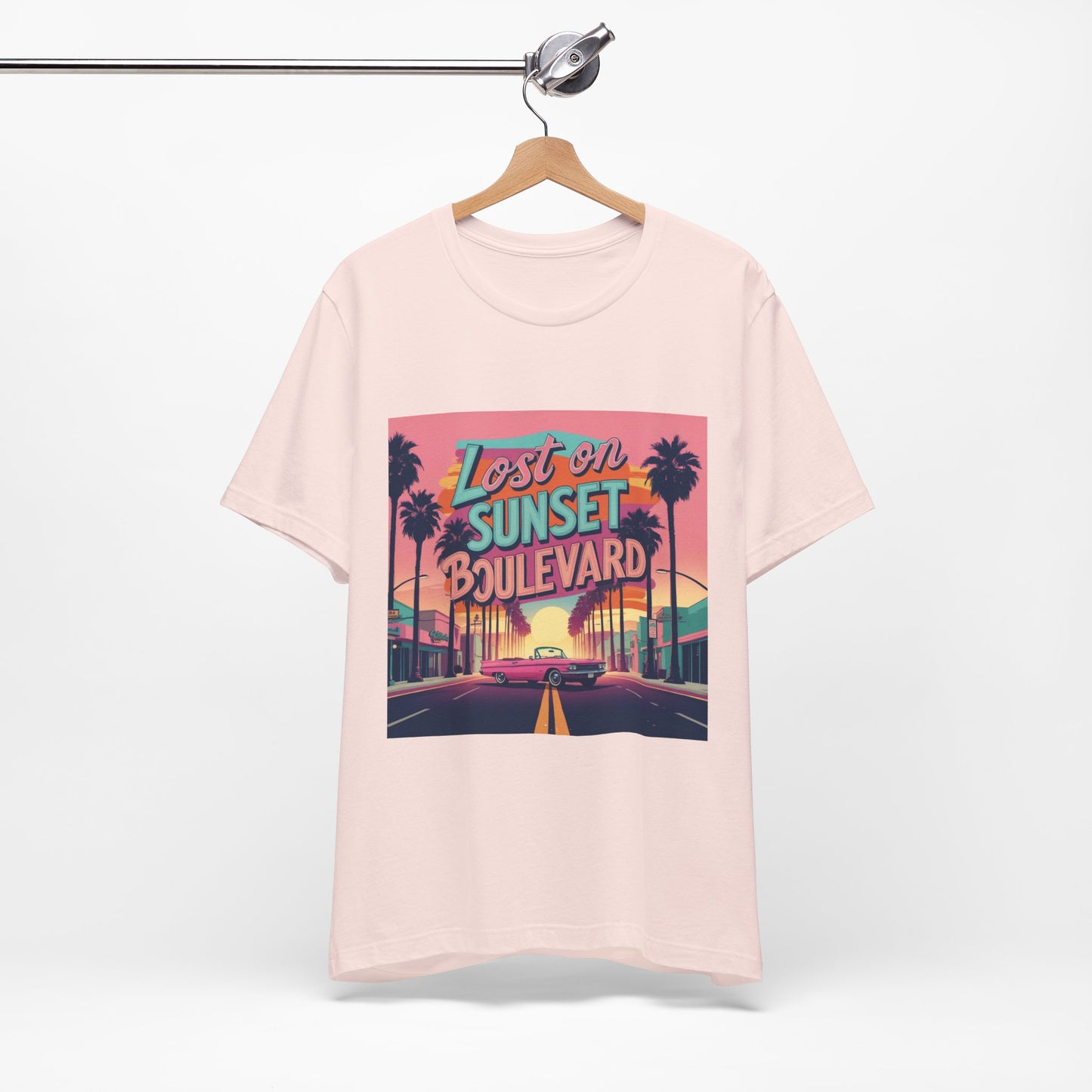 Retro Sunset Boulevard Tee - Unisex Jersey Short Sleeve T-Shirt, Vintage Vibe, Perfect for Summer, Road Trip Gift, Casual Wear, Beach Days
