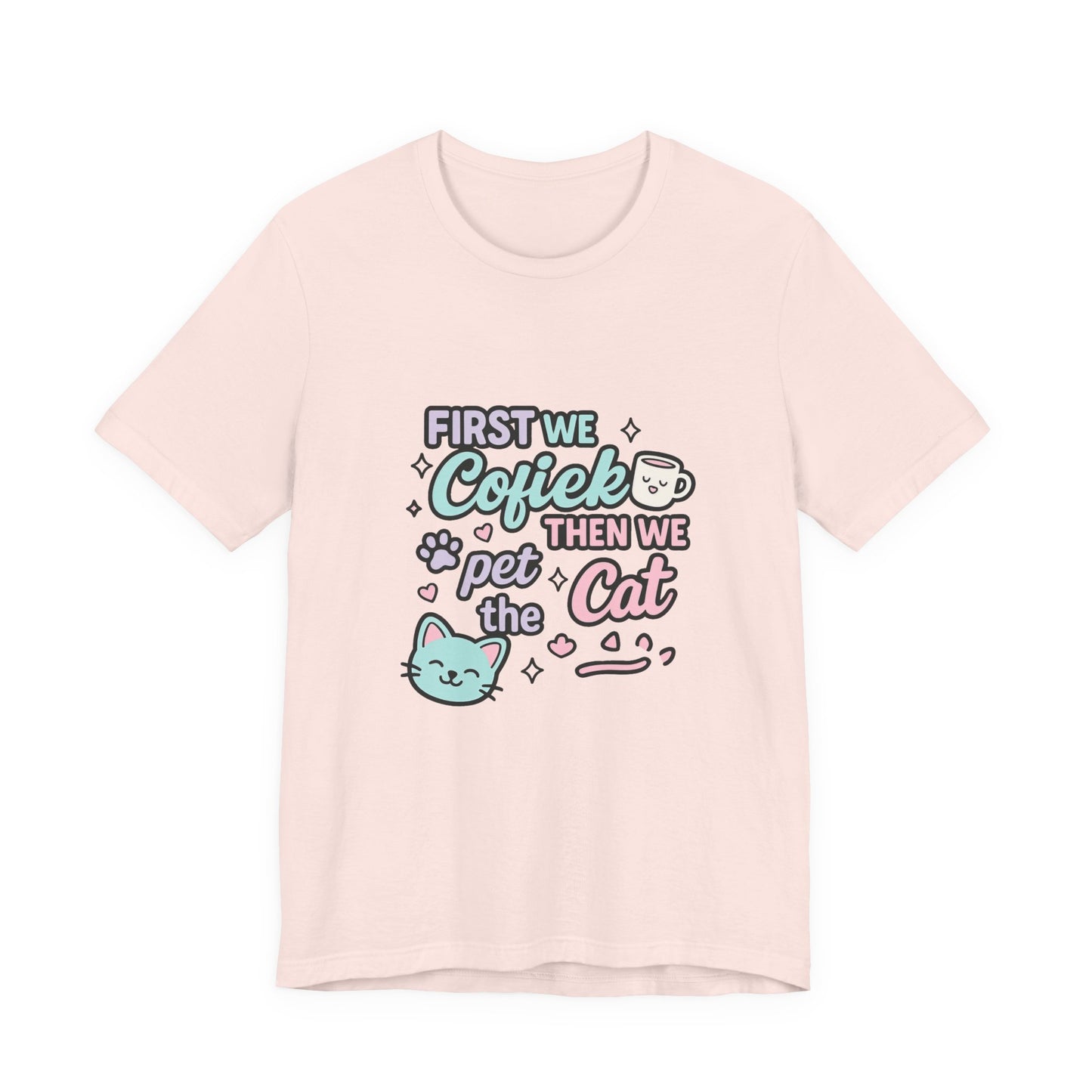 Cute Cat Lover Tee, Coffee Shirt, Pet Lover Gift, Animal Shirt, Cat Lover Apparel, Unisex T-Shirt