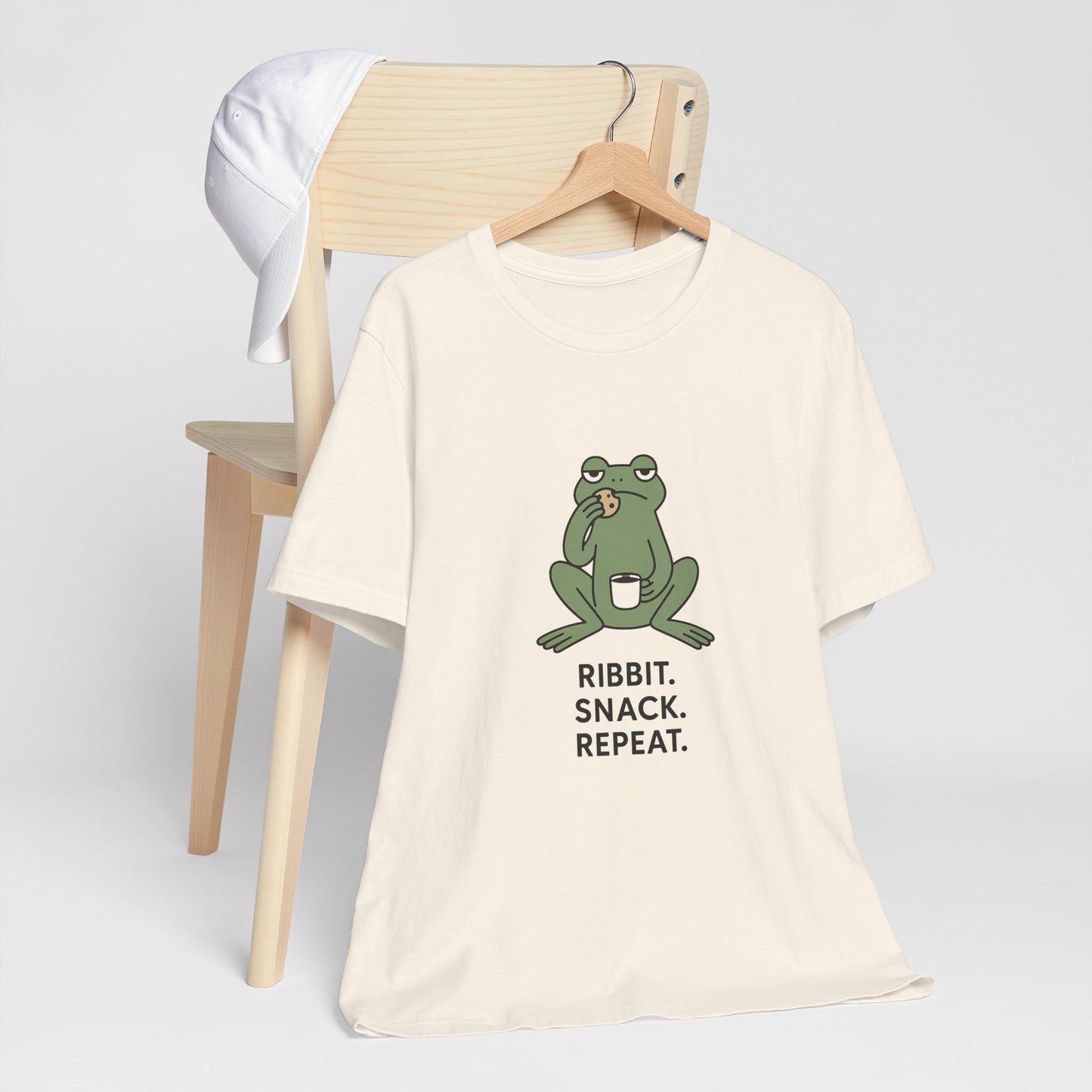 Frog Snack Vibes Unisex Tee - Fun Casual Shirt for Nature Lovers, Ribbit Snack Repeat Tee, Gift for Frog Enthusiasts, Eco-Friendly Fashion