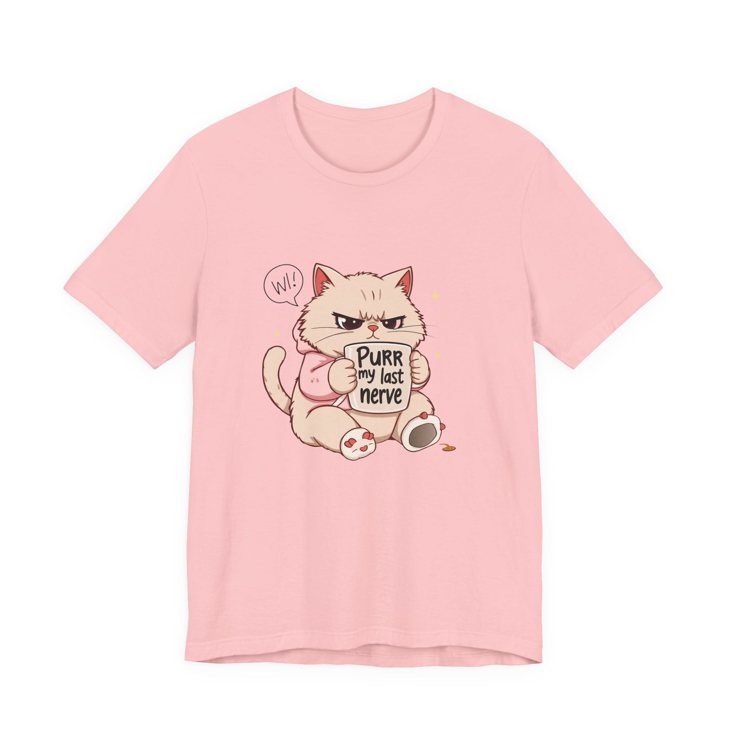 Funny Cat Tee - "Purr My Last Nerve" Unisex Jersey T-Shirt, Cute Animal Shirt, Gift for Cat Lovers, Birthday Gift, Humor Apparel