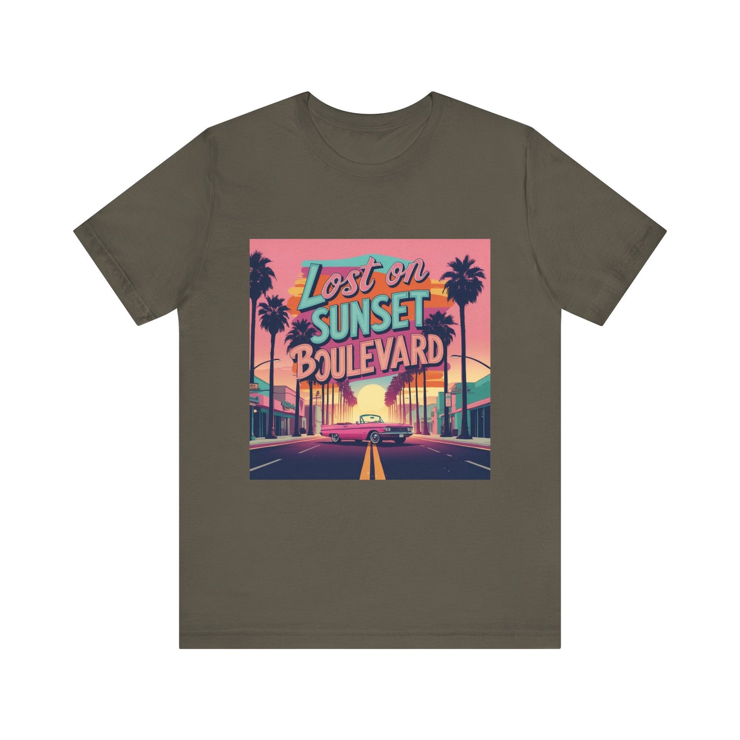 Retro Sunset Boulevard Tee - Unisex Jersey Short Sleeve T-Shirt, Vintage Vibe, Perfect for Summer, Road Trip Gift, Casual Wear, Beach Days