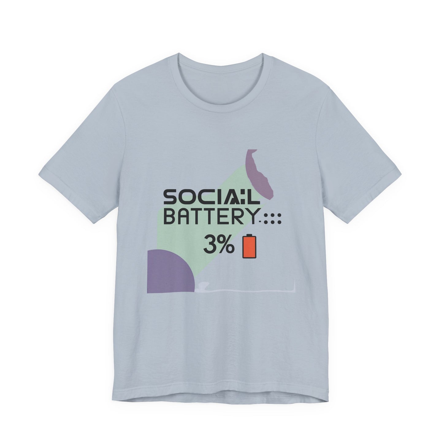 Social Battery 3% Unisex Tee, Perfect Gift for Friends, Casual Style, Graphic Tee, Party Wear, Social Media Lover Shirt