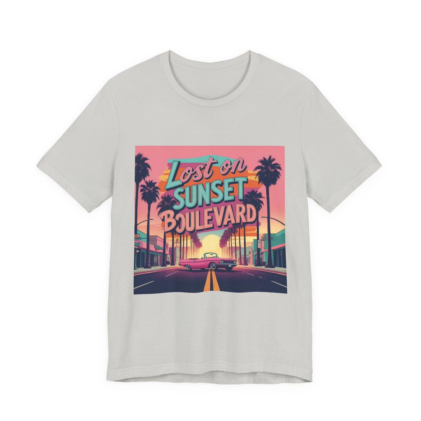 Retro Sunset Boulevard Tee - Unisex Jersey Short Sleeve T-Shirt, Vintage Vibe, Perfect for Summer, Road Trip Gift, Casual Wear, Beach Days