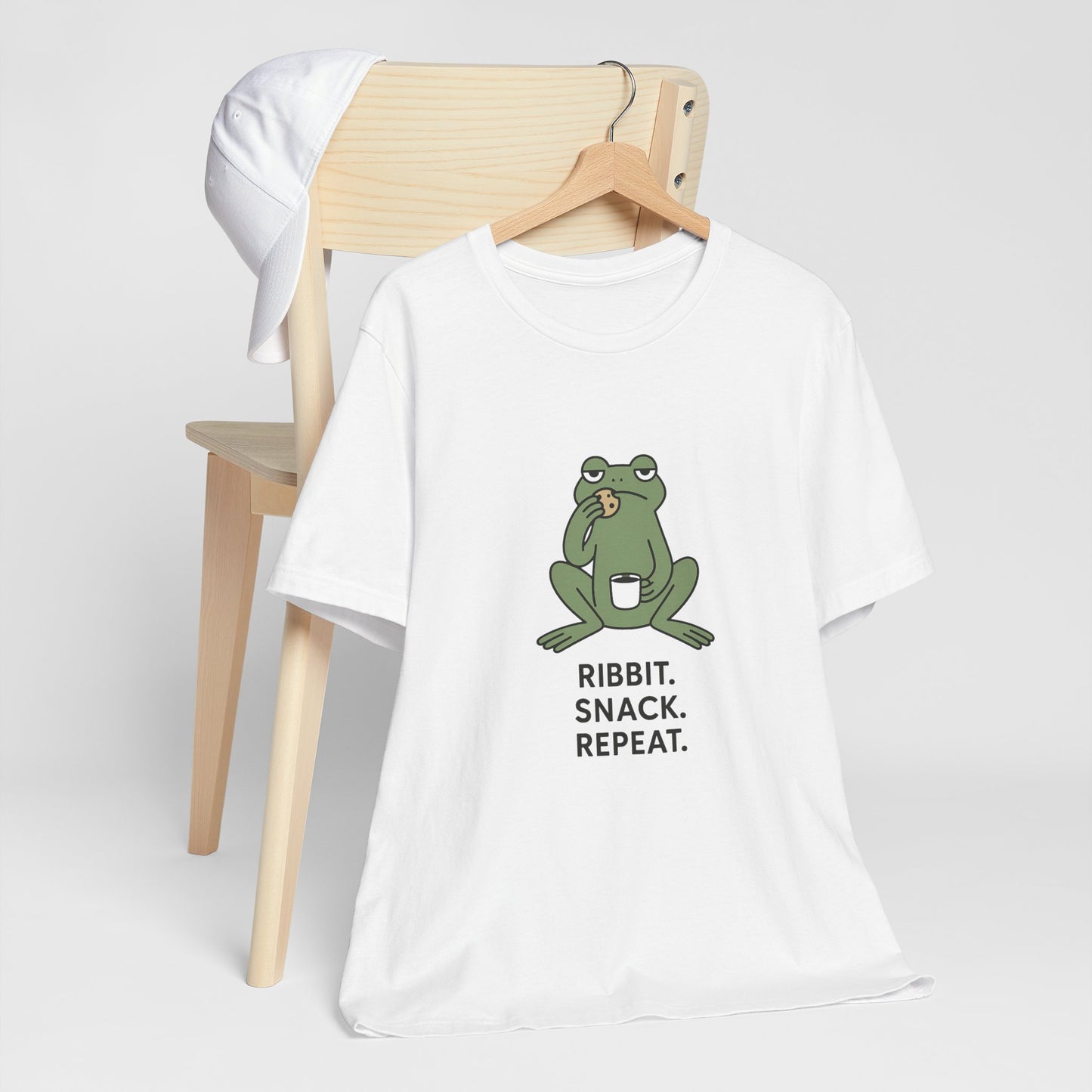 Frog Snack Vibes Unisex Tee - Fun Casual Shirt for Nature Lovers, Ribbit Snack Repeat Tee, Gift for Frog Enthusiasts, Eco-Friendly Fashion
