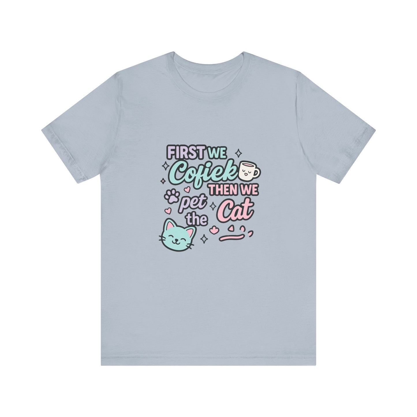 Cute Cat Lover Tee, Coffee Shirt, Pet Lover Gift, Animal Shirt, Cat Lover Apparel, Unisex T-Shirt