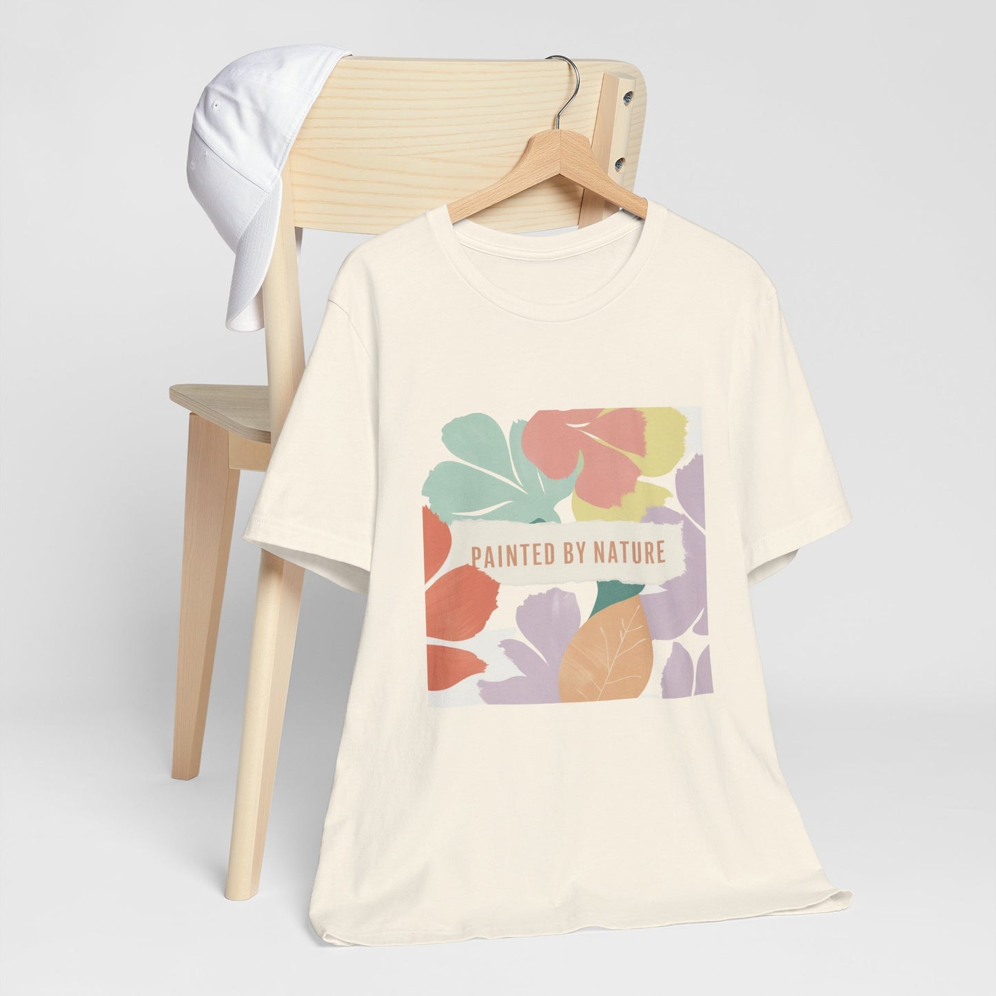 Nature-Inspired Short Sleeve Tee - Painted By Nature, Unisex Tee, Eco-Friendly Shirt, Floral Design T-Shirt, Casual Wear, Gift Idea