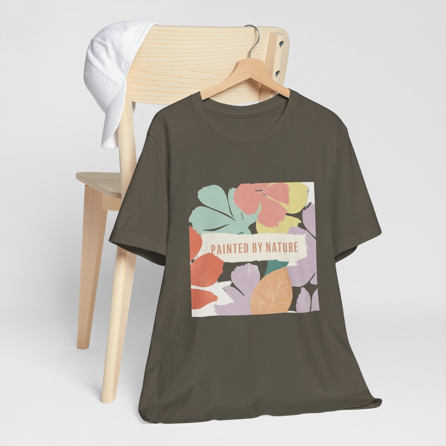 Nature-Inspired Short Sleeve Tee - Painted By Nature, Unisex Tee, Eco-Friendly Shirt, Floral Design T-Shirt, Casual Wear, Gift Idea