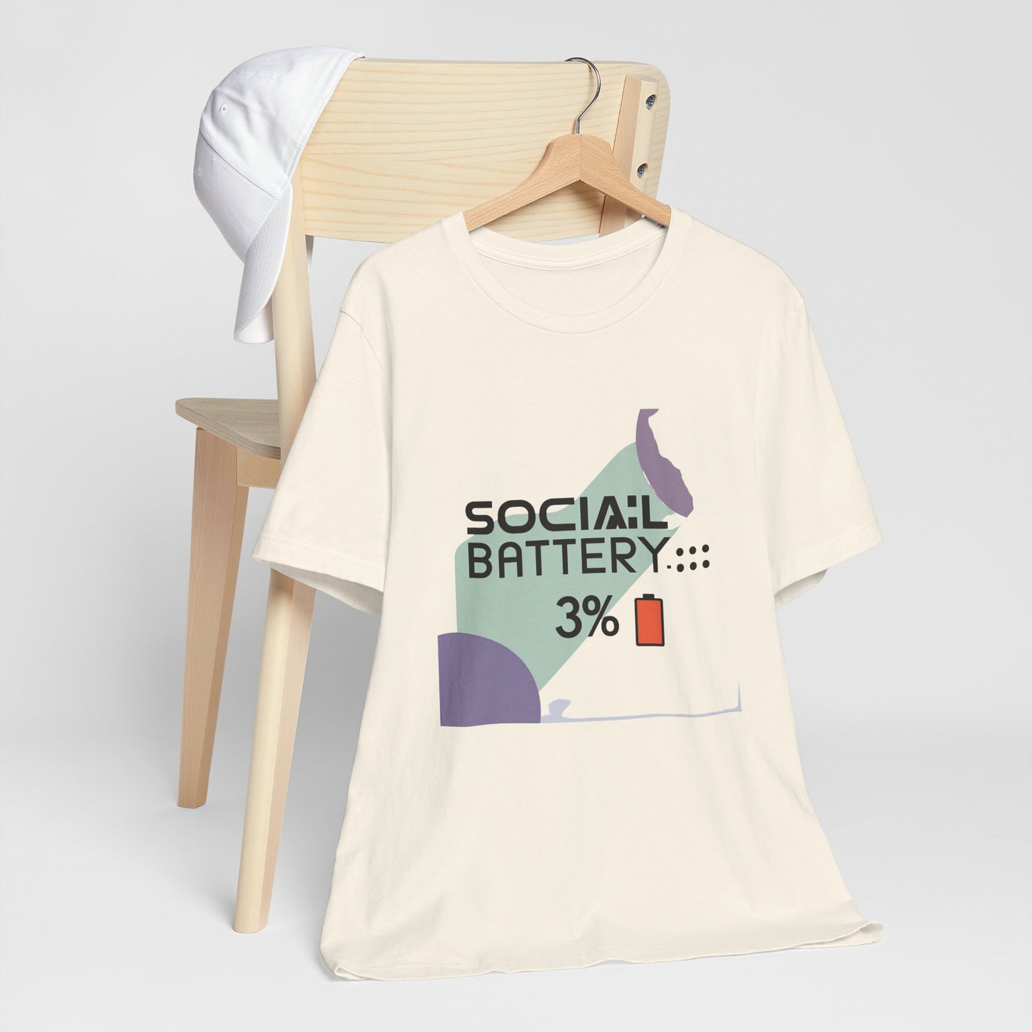 Social Battery 3% Unisex Tee, Perfect Gift for Friends, Casual Style, Graphic Tee, Party Wear, Social Media Lover Shirt