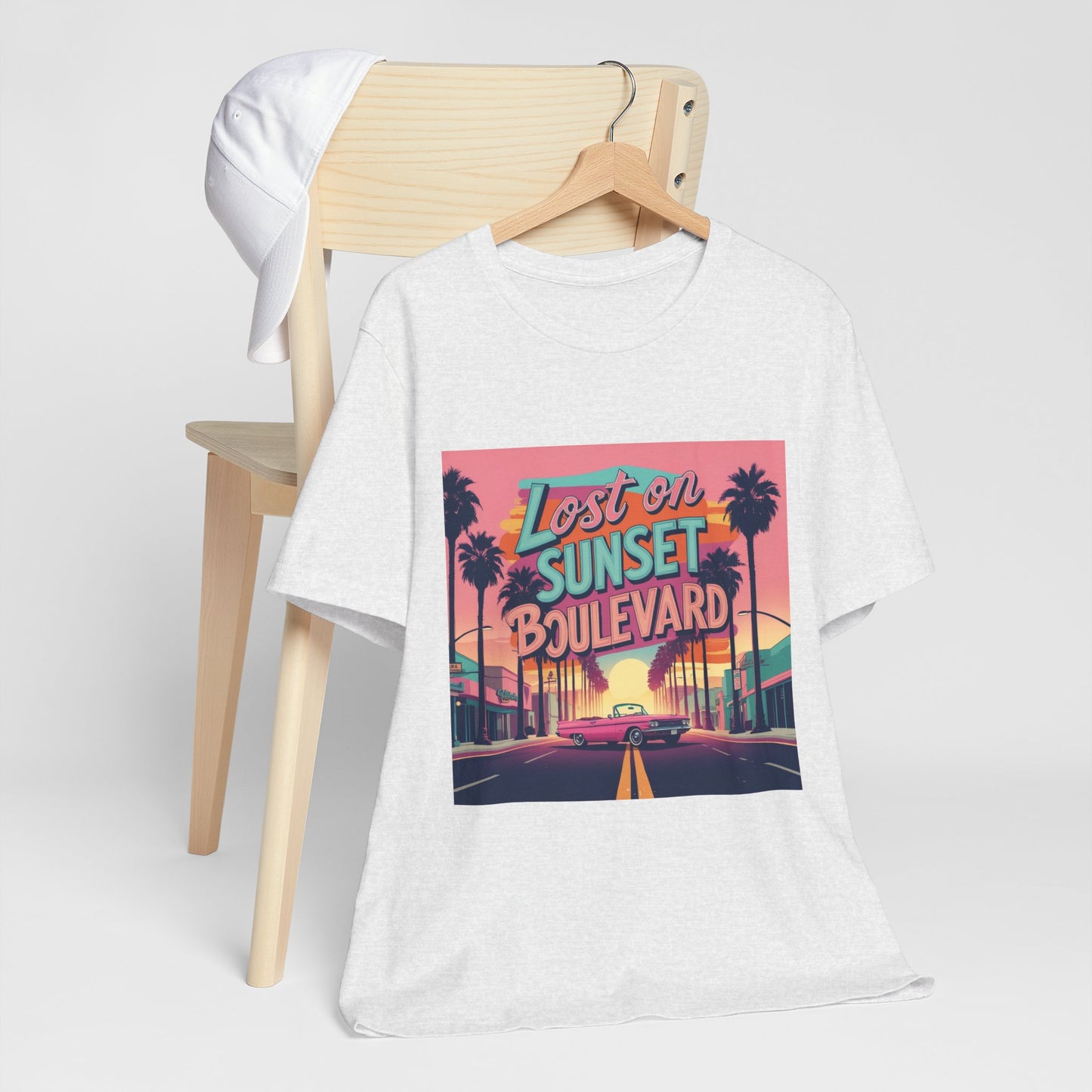 Retro Sunset Boulevard Tee - Unisex Jersey Short Sleeve T-Shirt, Vintage Vibe, Perfect for Summer, Road Trip Gift, Casual Wear, Beach Days