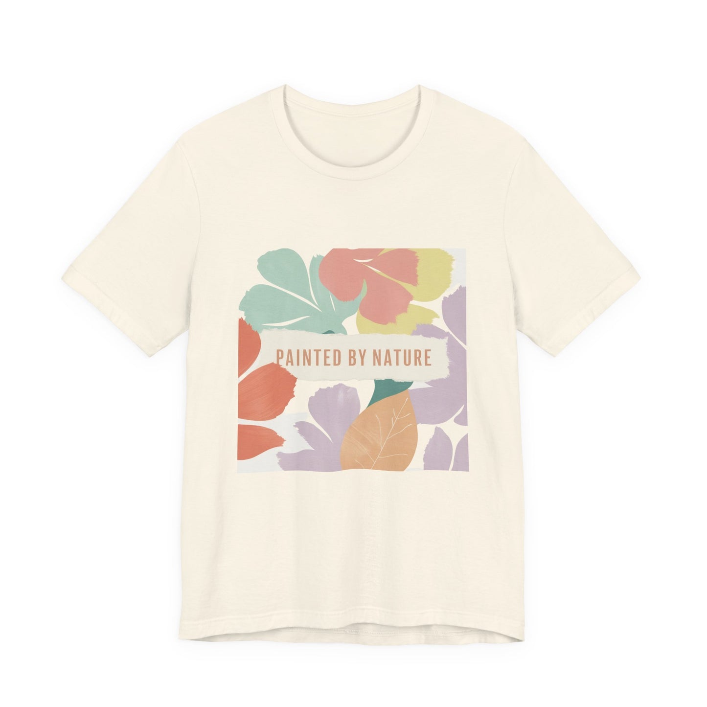 Nature-Inspired Short Sleeve Tee - Painted By Nature, Unisex Tee, Eco-Friendly Shirt, Floral Design T-Shirt, Casual Wear, Gift Idea