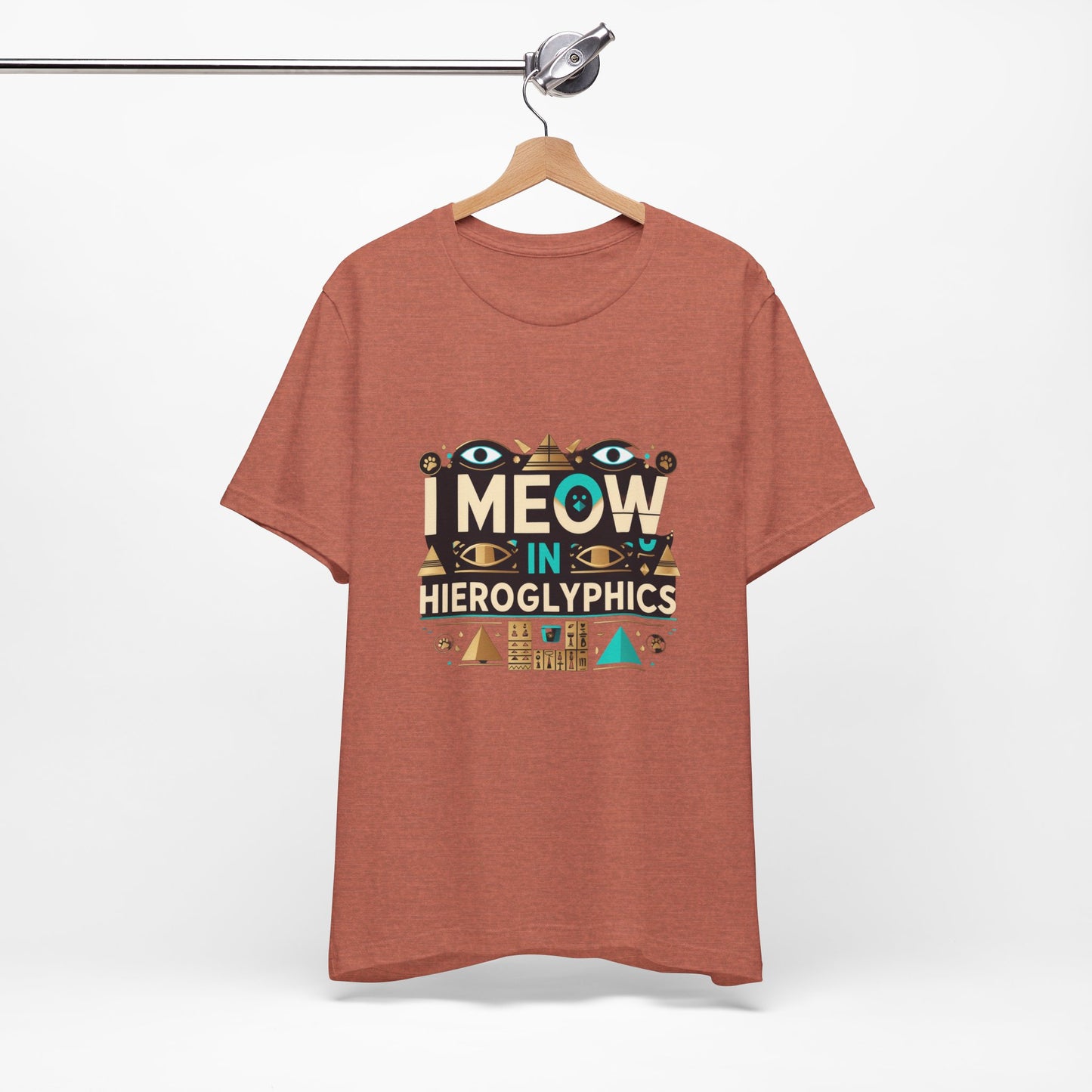 Egyptian Cat Humor Tee - I Meow in Hieroglyphics, Funny Apparel for Cat Lovers, Gift for Pet Owners, Cute Shirt, Animal T-Shirt