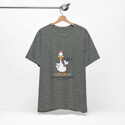 Playful Business Duck Tee - Spotted Your Business, Casual Wear, Funny Graphic Shirt, Unique Gift, Quirky Humor Apparel
