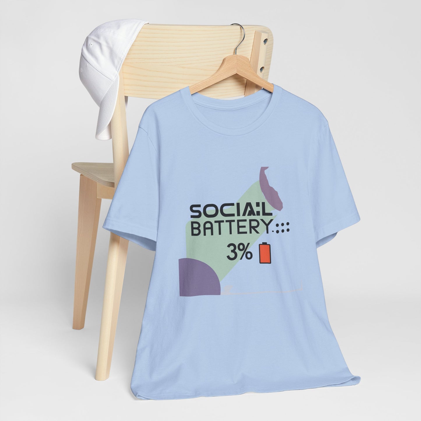 Social Battery 3% Unisex Tee, Perfect Gift for Friends, Casual Style, Graphic Tee, Party Wear, Social Media Lover Shirt