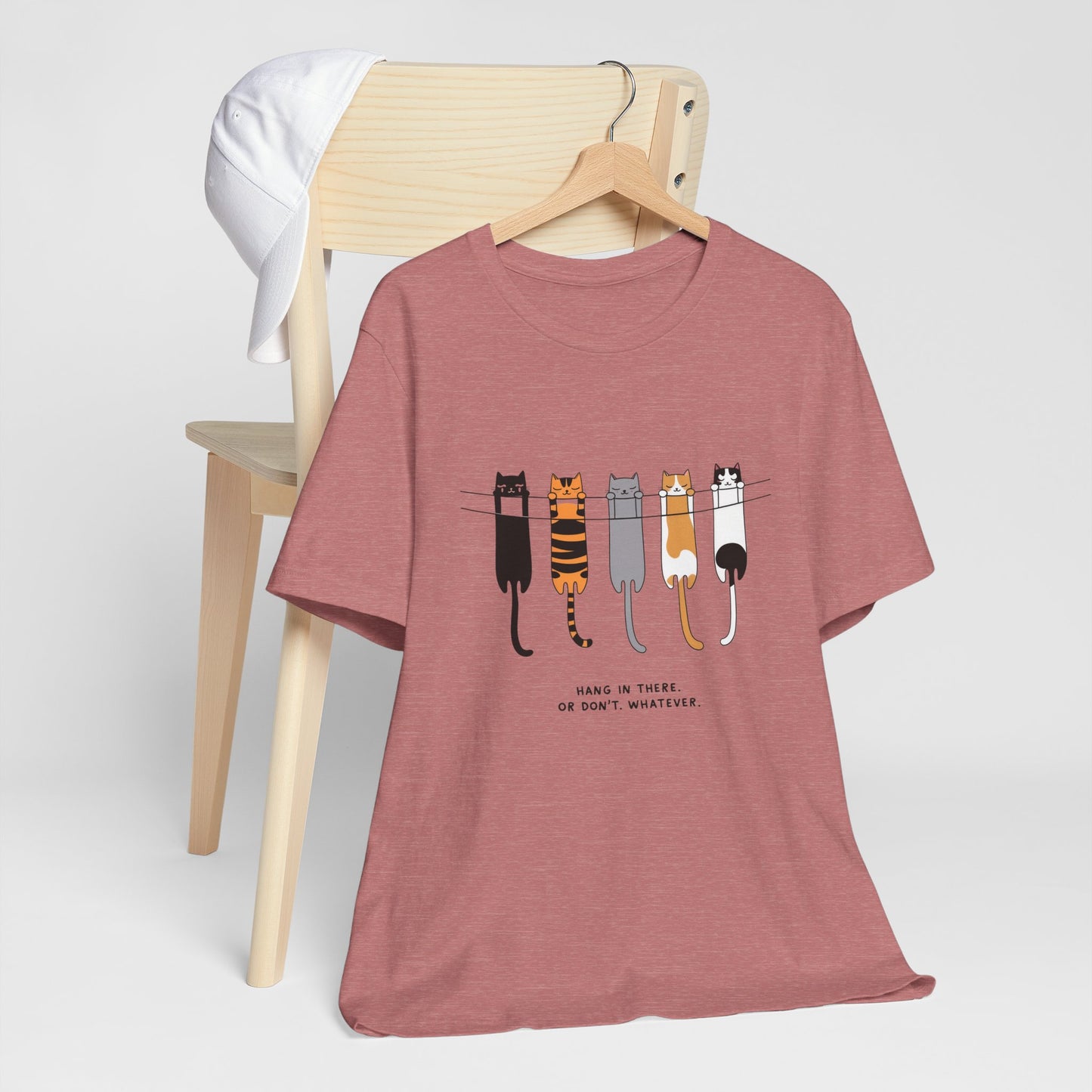 Cute Cat Motivation Tee, Hang in There T-Shirt, Funny Cat Shirt, Gift for Cat Lovers, Unisex Animal Tee