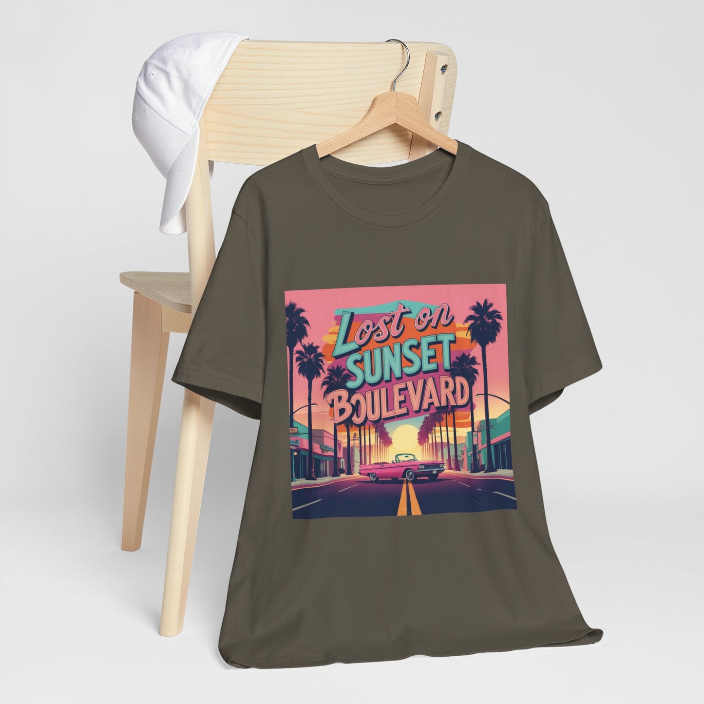 Retro Sunset Boulevard Tee - Unisex Jersey Short Sleeve T-Shirt, Vintage Vibe, Perfect for Summer, Road Trip Gift, Casual Wear, Beach Days