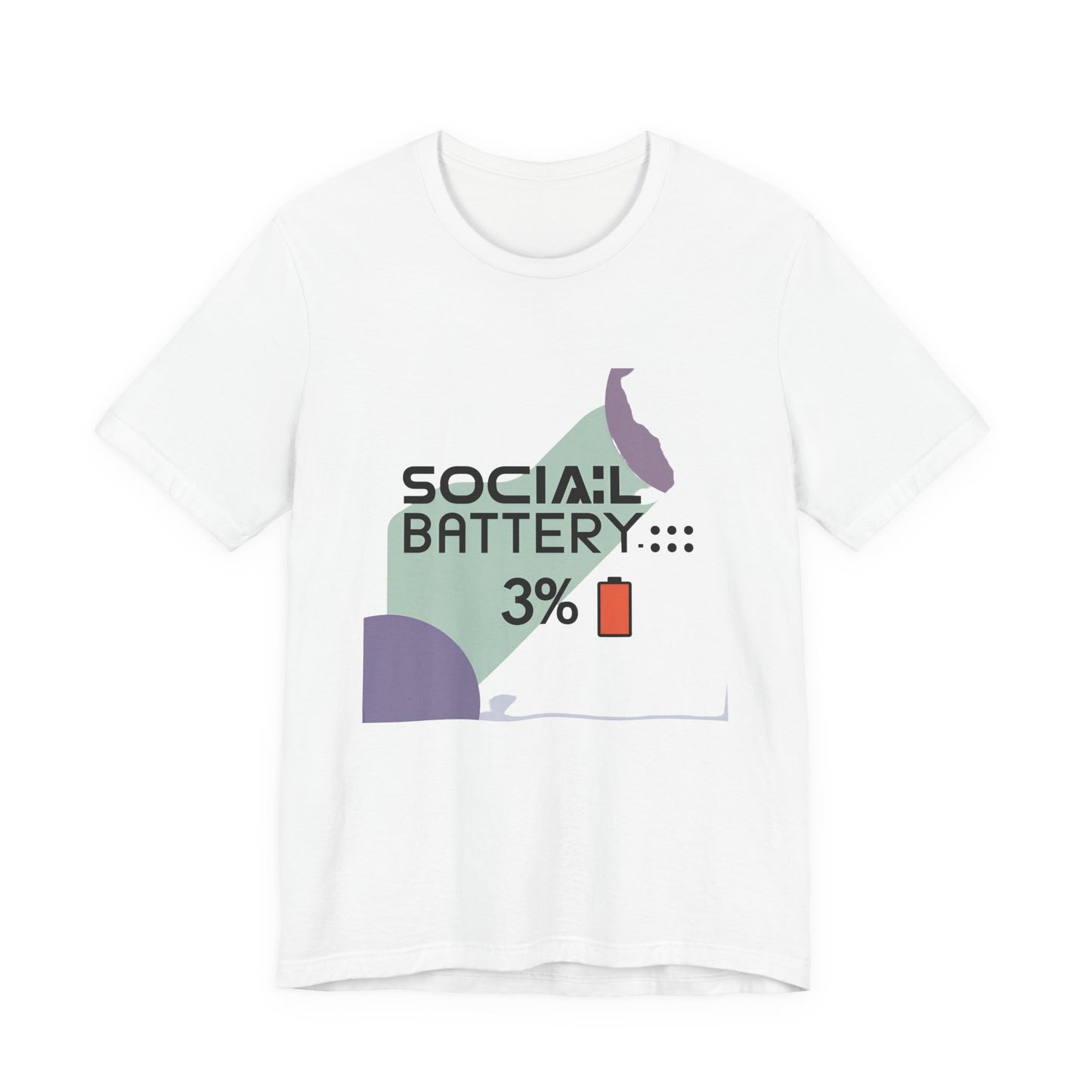 Social Battery 3% Unisex Tee, Perfect Gift for Friends, Casual Style, Graphic Tee, Party Wear, Social Media Lover Shirt