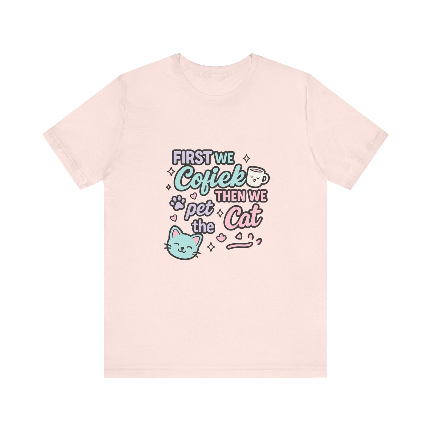 Cute Cat Lover Tee, Coffee Shirt, Pet Lover Gift, Animal Shirt, Cat Lover Apparel, Unisex T-Shirt