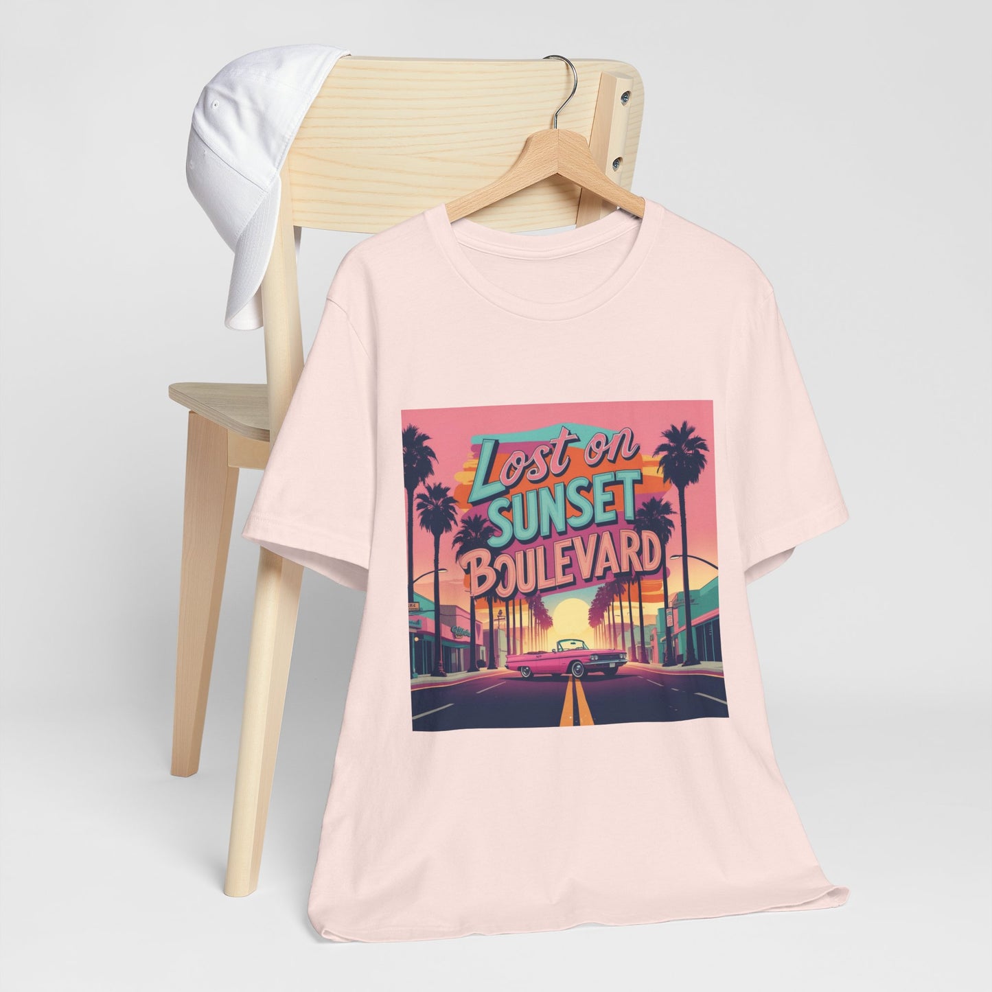 Retro Sunset Boulevard Tee - Unisex Jersey Short Sleeve T-Shirt, Vintage Vibe, Perfect for Summer, Road Trip Gift, Casual Wear, Beach Days