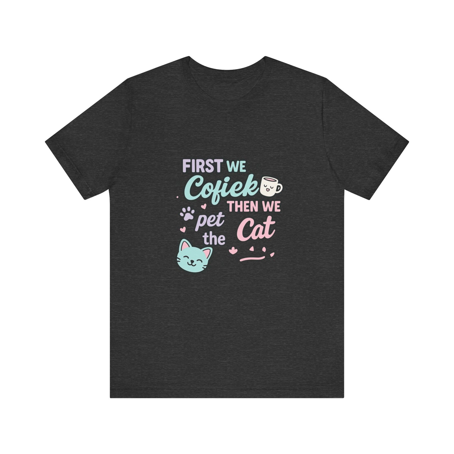 Cute Cat Lover Tee, Coffee Shirt, Pet Lover Gift, Animal Shirt, Cat Lover Apparel, Unisex T-Shirt