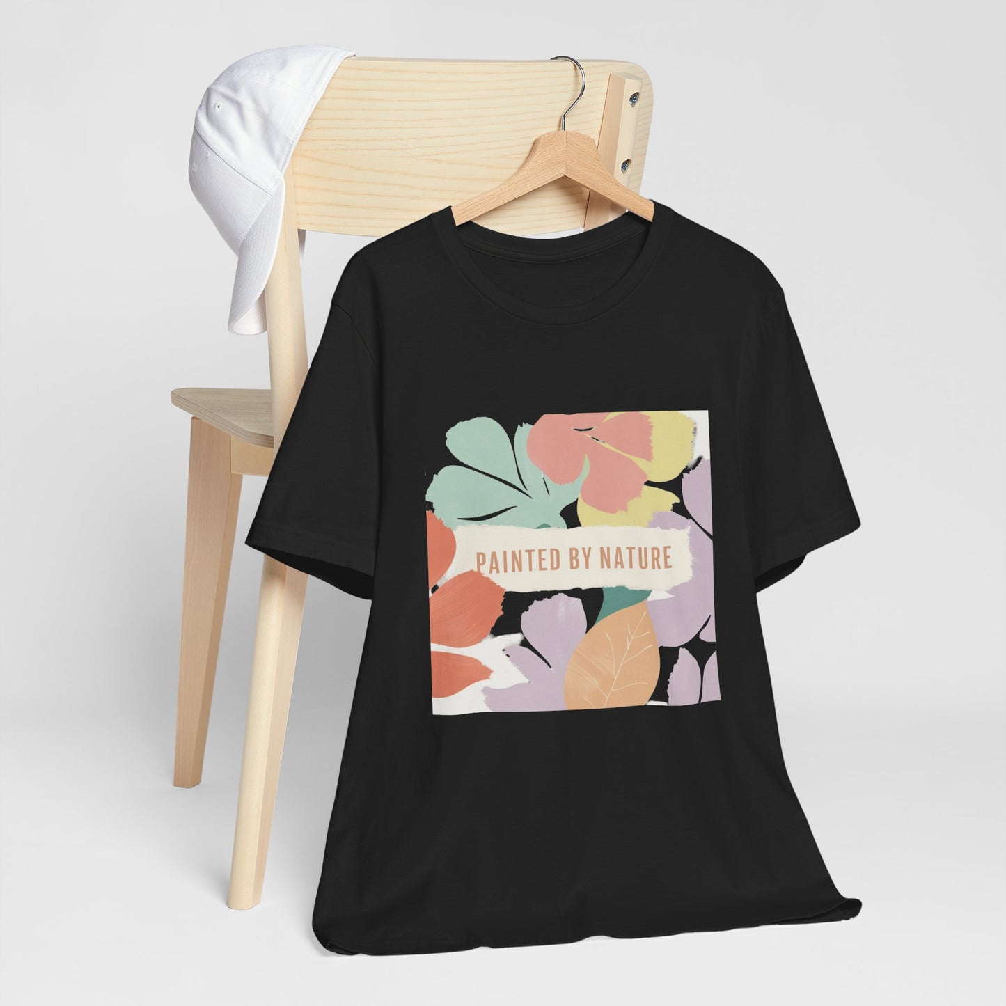 Nature-Inspired Short Sleeve Tee - Painted By Nature, Unisex Tee, Eco-Friendly Shirt, Floral Design T-Shirt, Casual Wear, Gift Idea