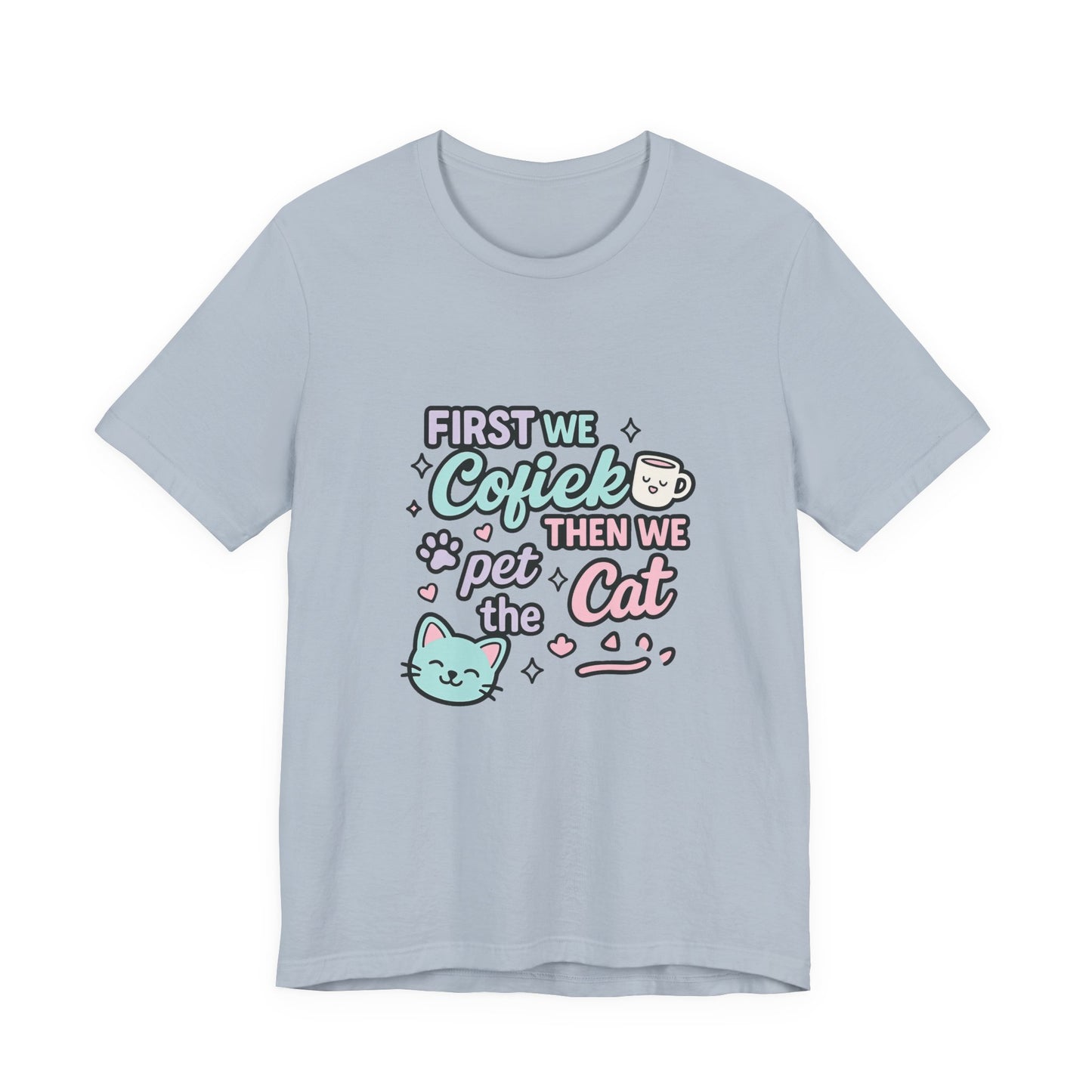 Cute Cat Lover Tee, Coffee Shirt, Pet Lover Gift, Animal Shirt, Cat Lover Apparel, Unisex T-Shirt