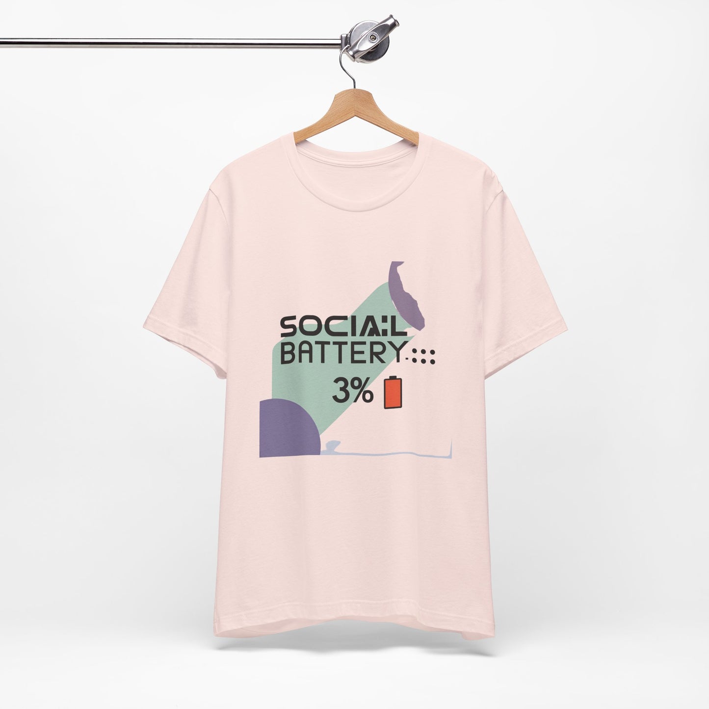 Social Battery 3% Unisex Tee, Perfect Gift for Friends, Casual Style, Graphic Tee, Party Wear, Social Media Lover Shirt