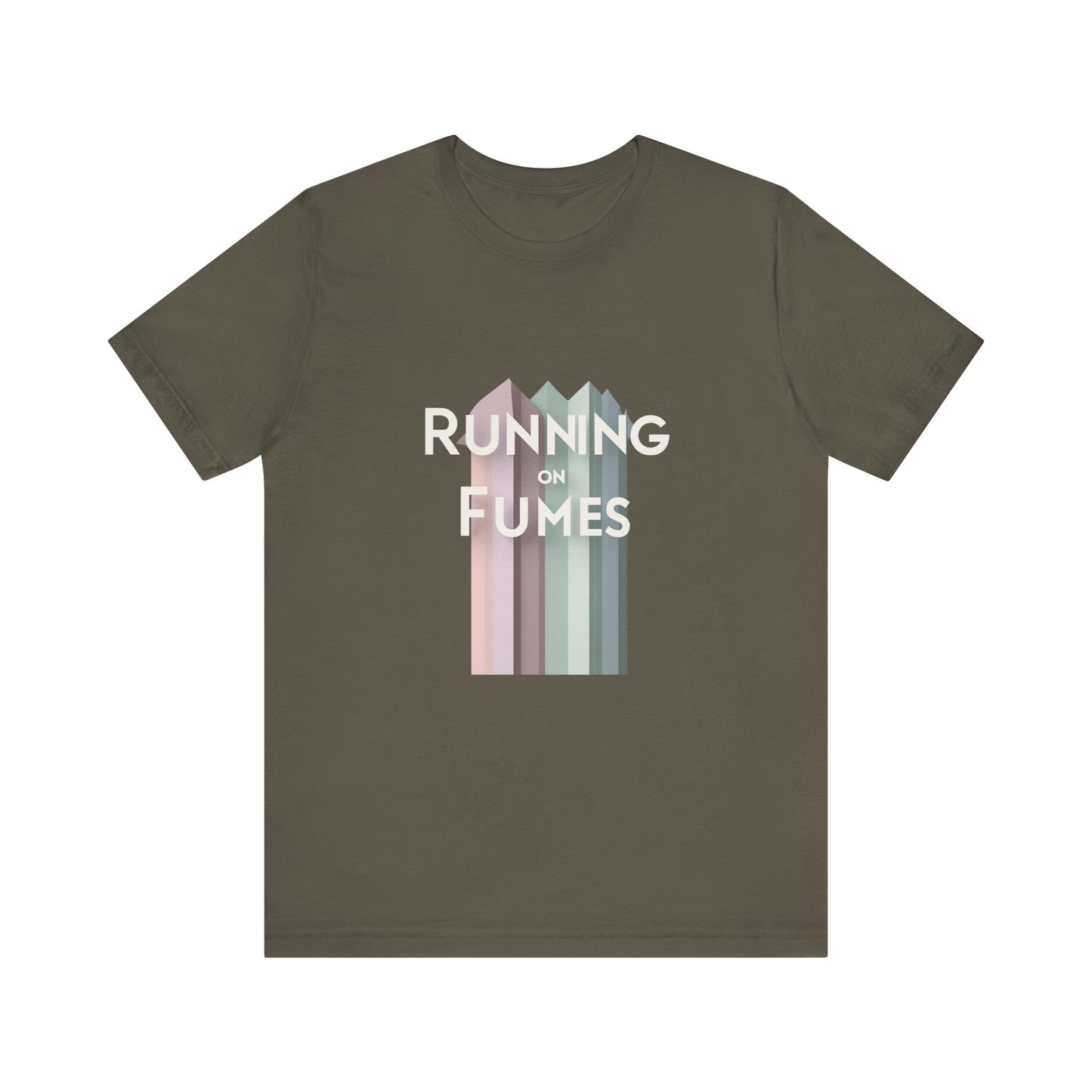 Running on Fumes Tee - Unisex Jersey Short Sleeve T-Shirt, Casual Wear, Gift for Friends, Motivational Quote Tee, Everyday Comfort