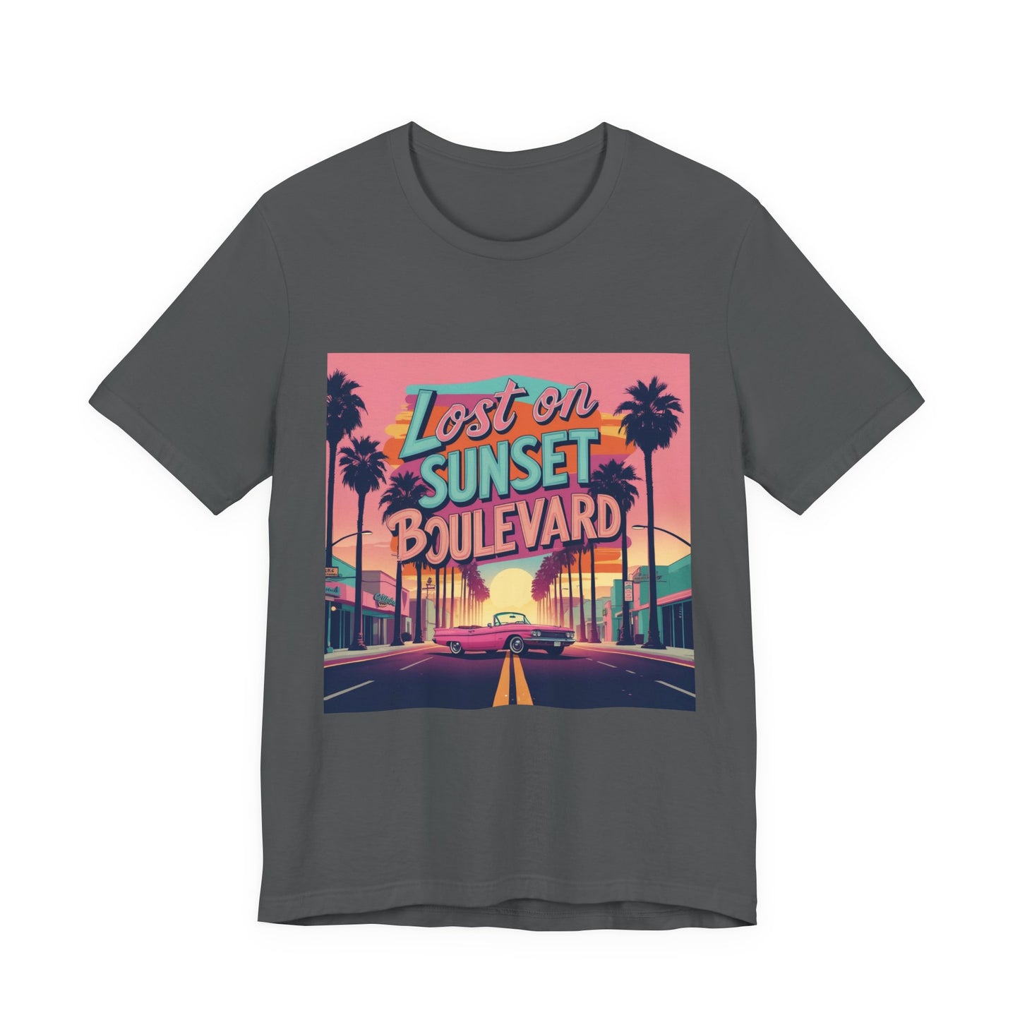 Retro Sunset Boulevard Tee - Unisex Jersey Short Sleeve T-Shirt, Vintage Vibe, Perfect for Summer, Road Trip Gift, Casual Wear, Beach Days