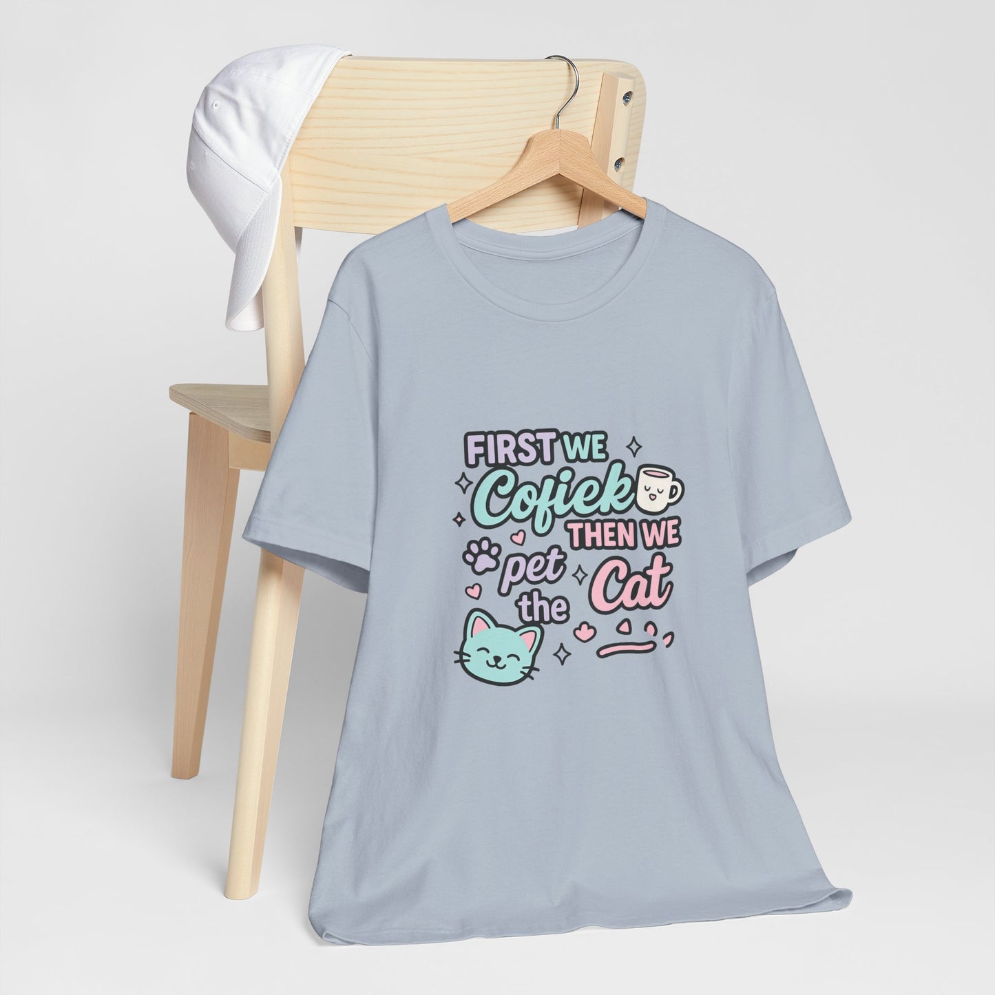 Cute Cat Lover Tee, Coffee Shirt, Pet Lover Gift, Animal Shirt, Cat Lover Apparel, Unisex T-Shirt