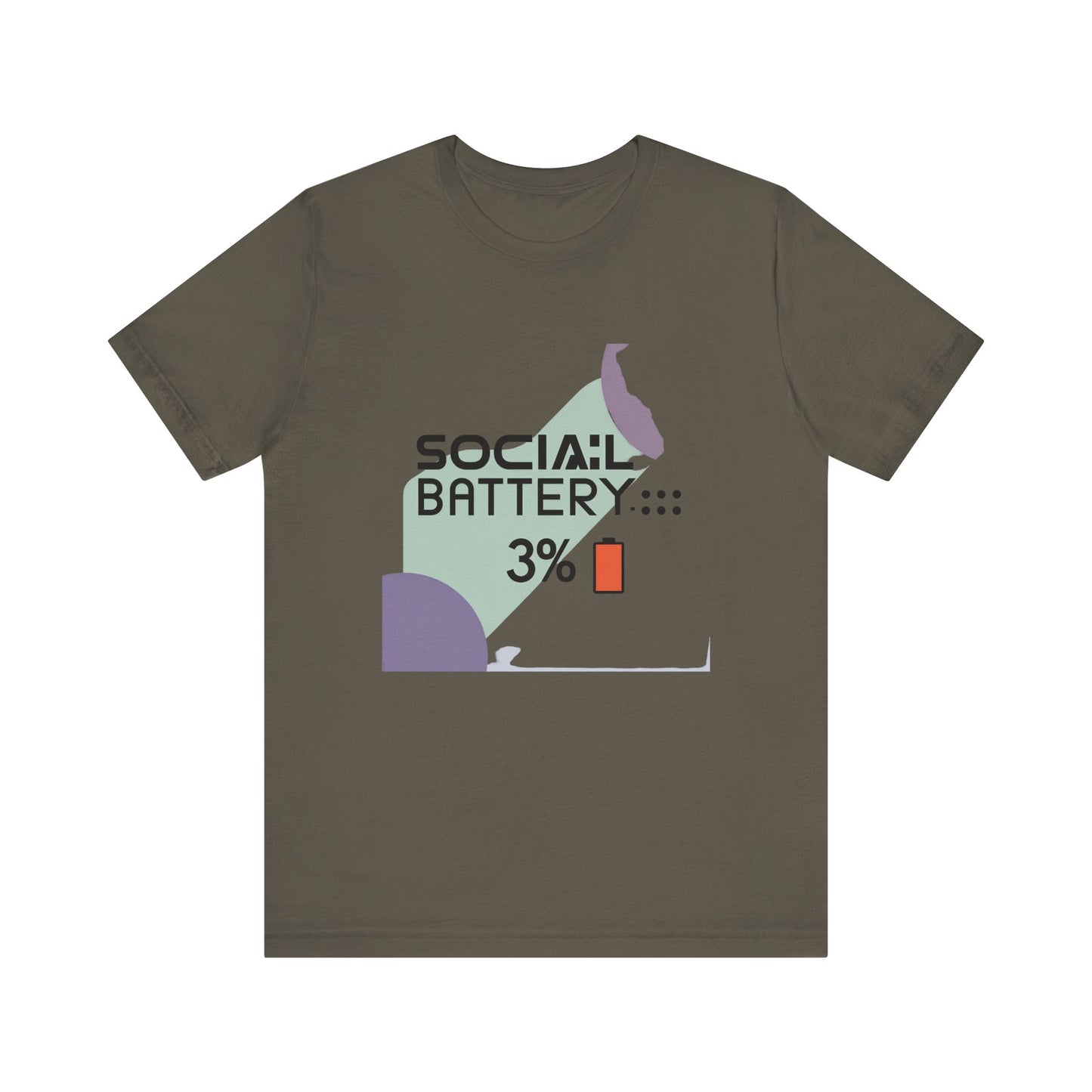 Social Battery 3% Unisex Tee, Perfect Gift for Friends, Casual Style, Graphic Tee, Party Wear, Social Media Lover Shirt