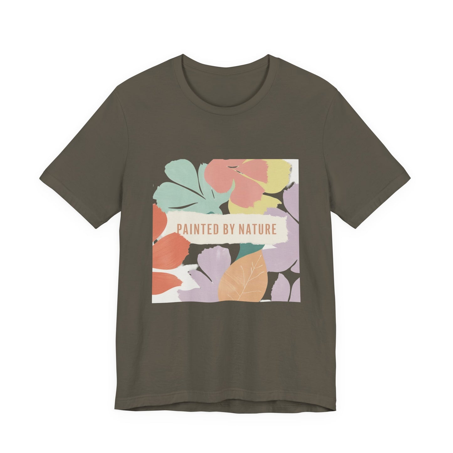Nature-Inspired Short Sleeve Tee - Painted By Nature, Unisex Tee, Eco-Friendly Shirt, Floral Design T-Shirt, Casual Wear, Gift Idea