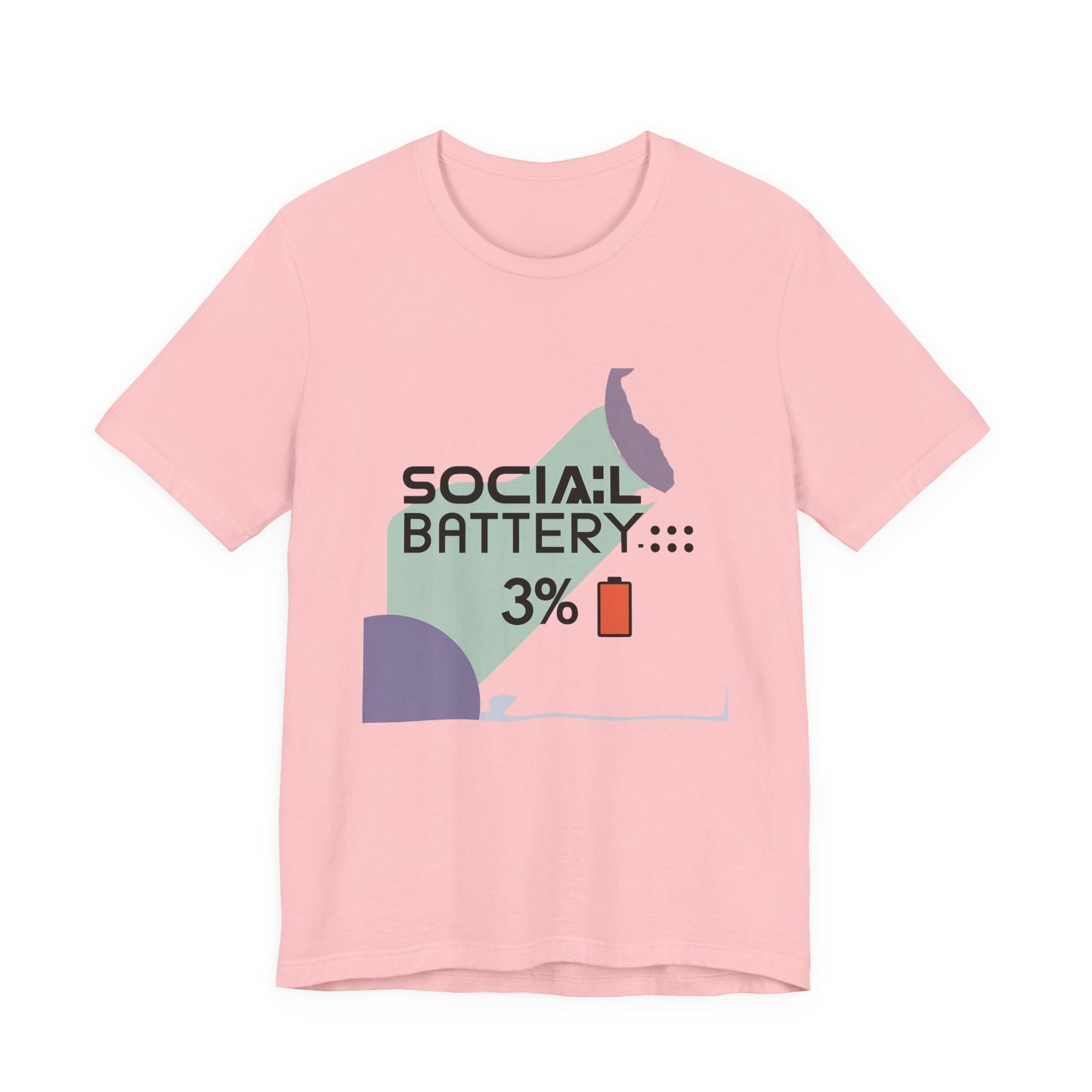 Social Battery 3% Unisex Tee, Perfect Gift for Friends, Casual Style, Graphic Tee, Party Wear, Social Media Lover Shirt