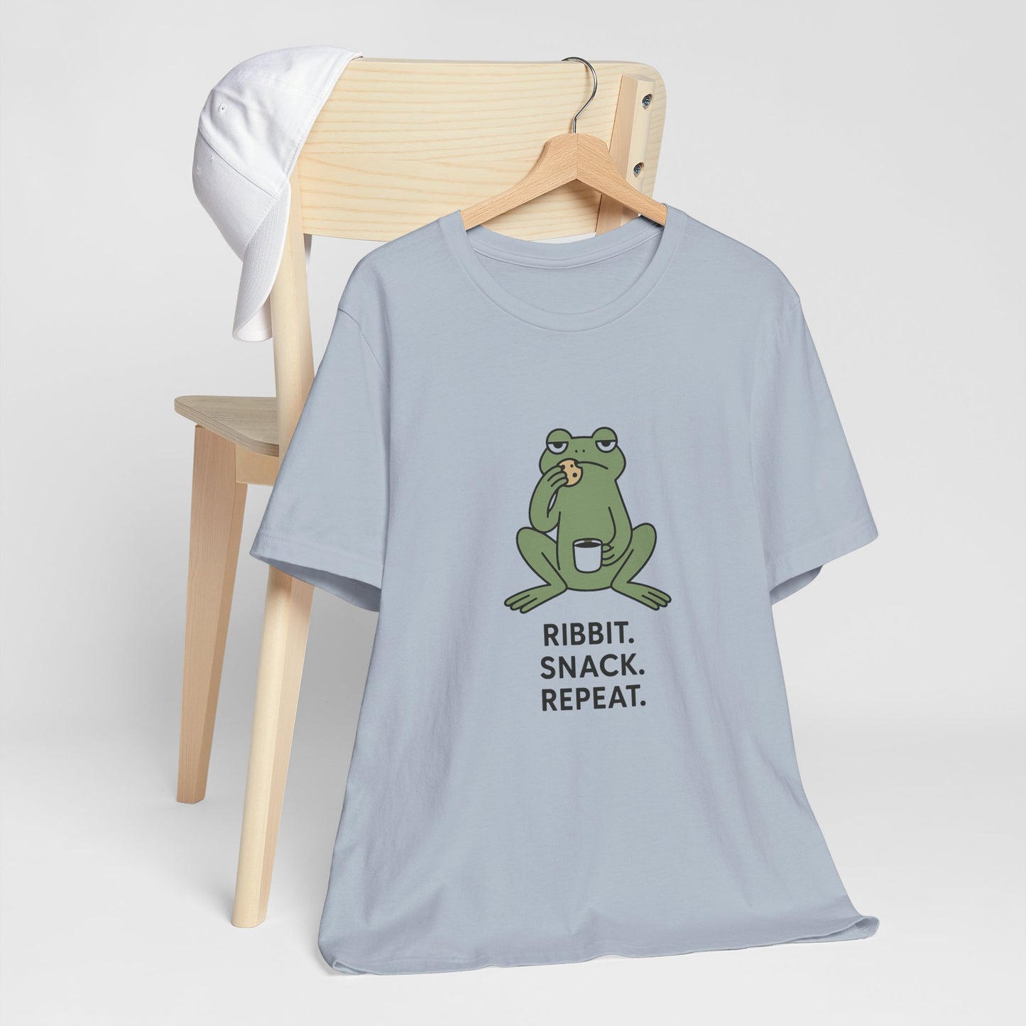 Frog Snack Vibes Unisex Tee - Fun Casual Shirt for Nature Lovers, Ribbit Snack Repeat Tee, Gift for Frog Enthusiasts, Eco-Friendly Fashion