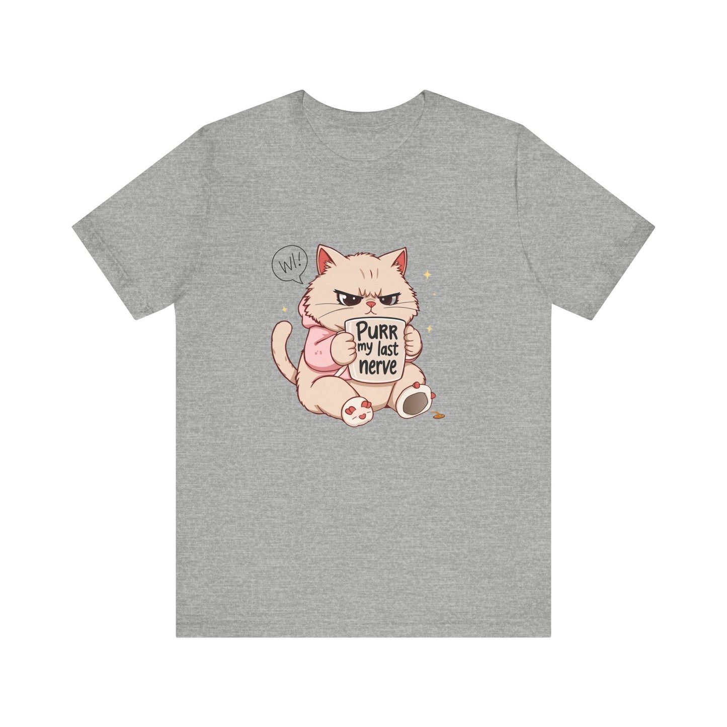 Funny Cat Tee - "Purr My Last Nerve" Unisex Jersey T-Shirt, Cute Animal Shirt, Gift for Cat Lovers, Birthday Gift, Humor Apparel