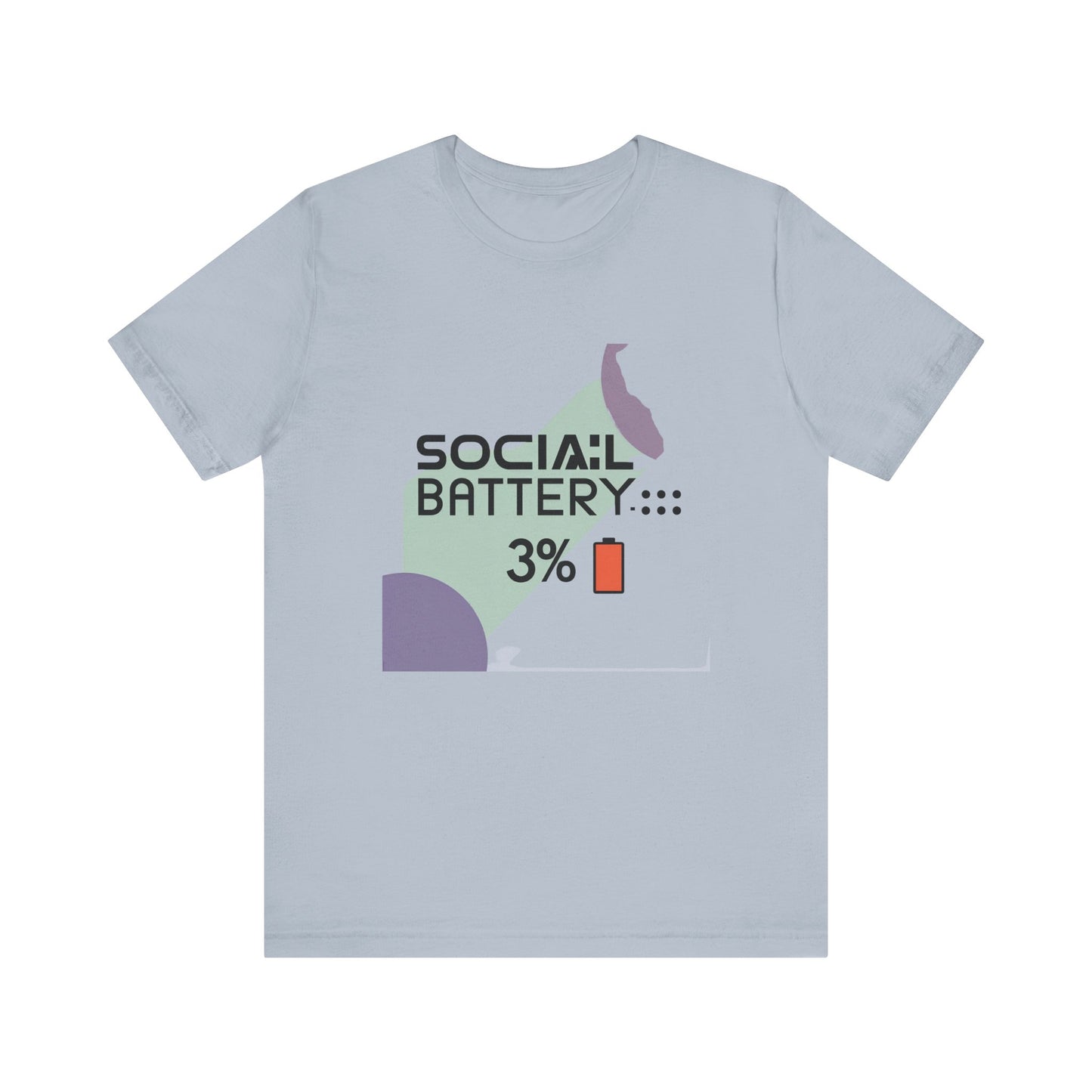 Social Battery 3% Unisex Tee, Perfect Gift for Friends, Casual Style, Graphic Tee, Party Wear, Social Media Lover Shirt