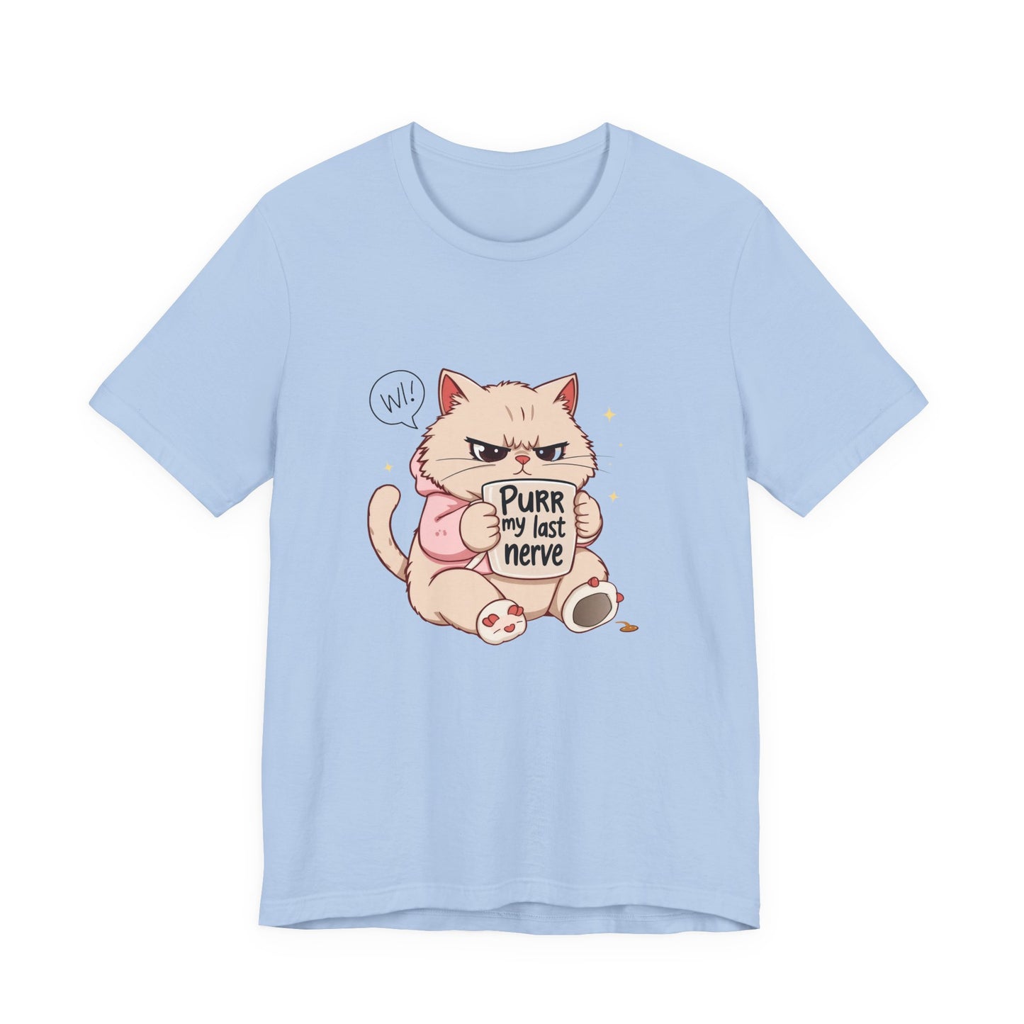 Funny Cat Tee - "Purr My Last Nerve" Unisex Jersey T-Shirt, Cute Animal Shirt, Gift for Cat Lovers, Birthday Gift, Humor Apparel