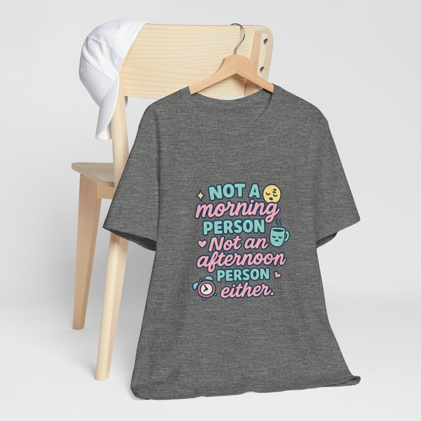 Not a Morning Person T-Shirt | Funny Graphic Tee, Gift for Night Owls, Casual Loungewear, Unique T-Shirt for Lazy Days, Humor Apparel