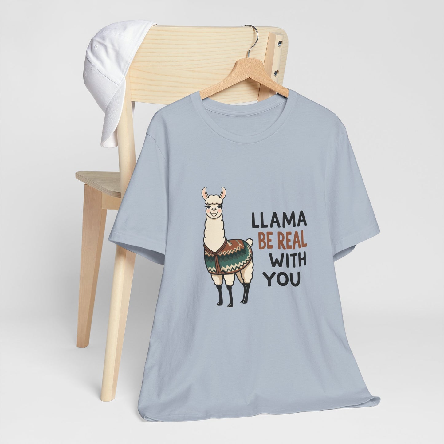Llama Graphic Tee - Be Real With You - Cute Animal T-Shirt, Funny Shirt for Animal Lovers, Ideal Gift for Friends, Casual Wear